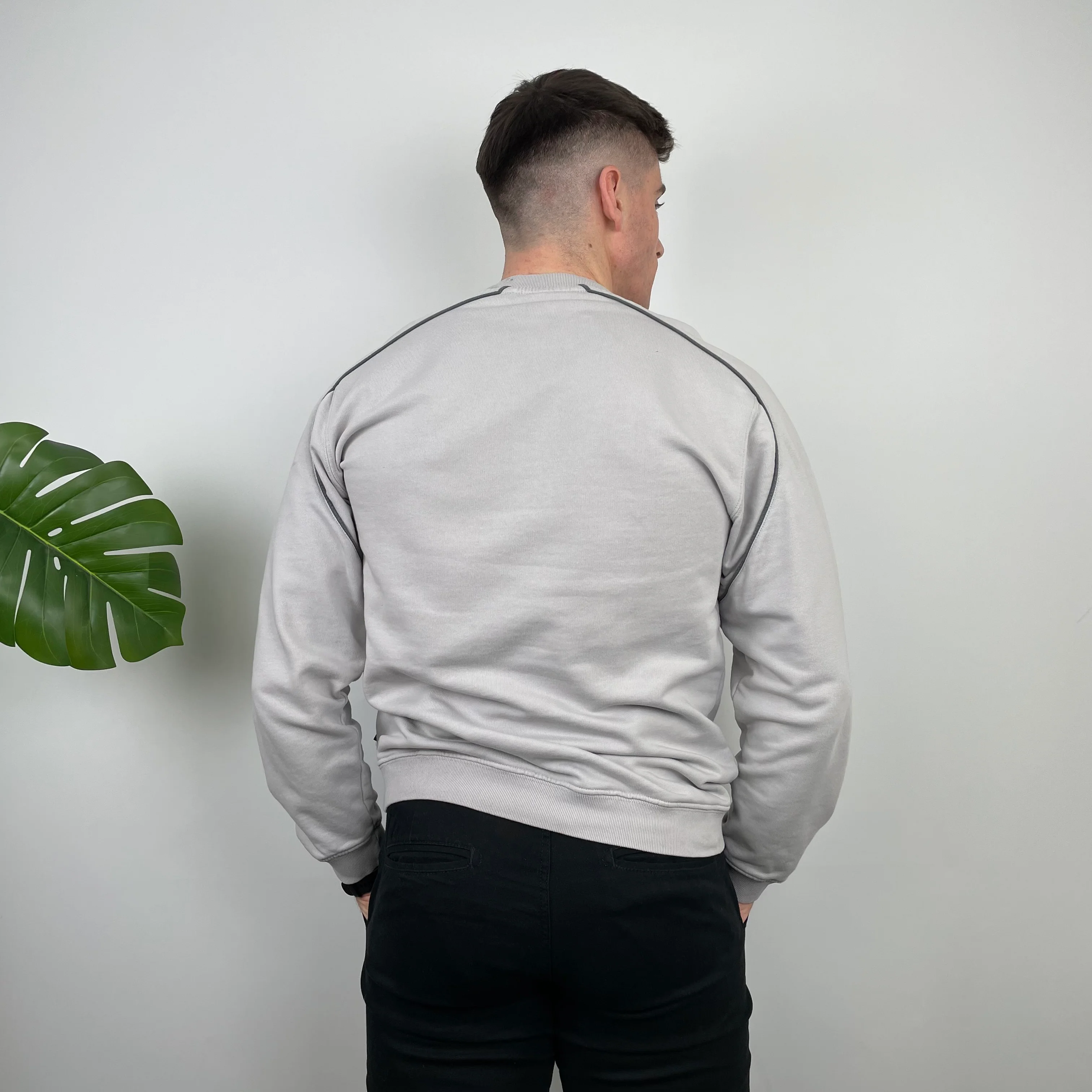 Adidas Grey Embroidered Spell Out Sweatshirt (L) - Image 6