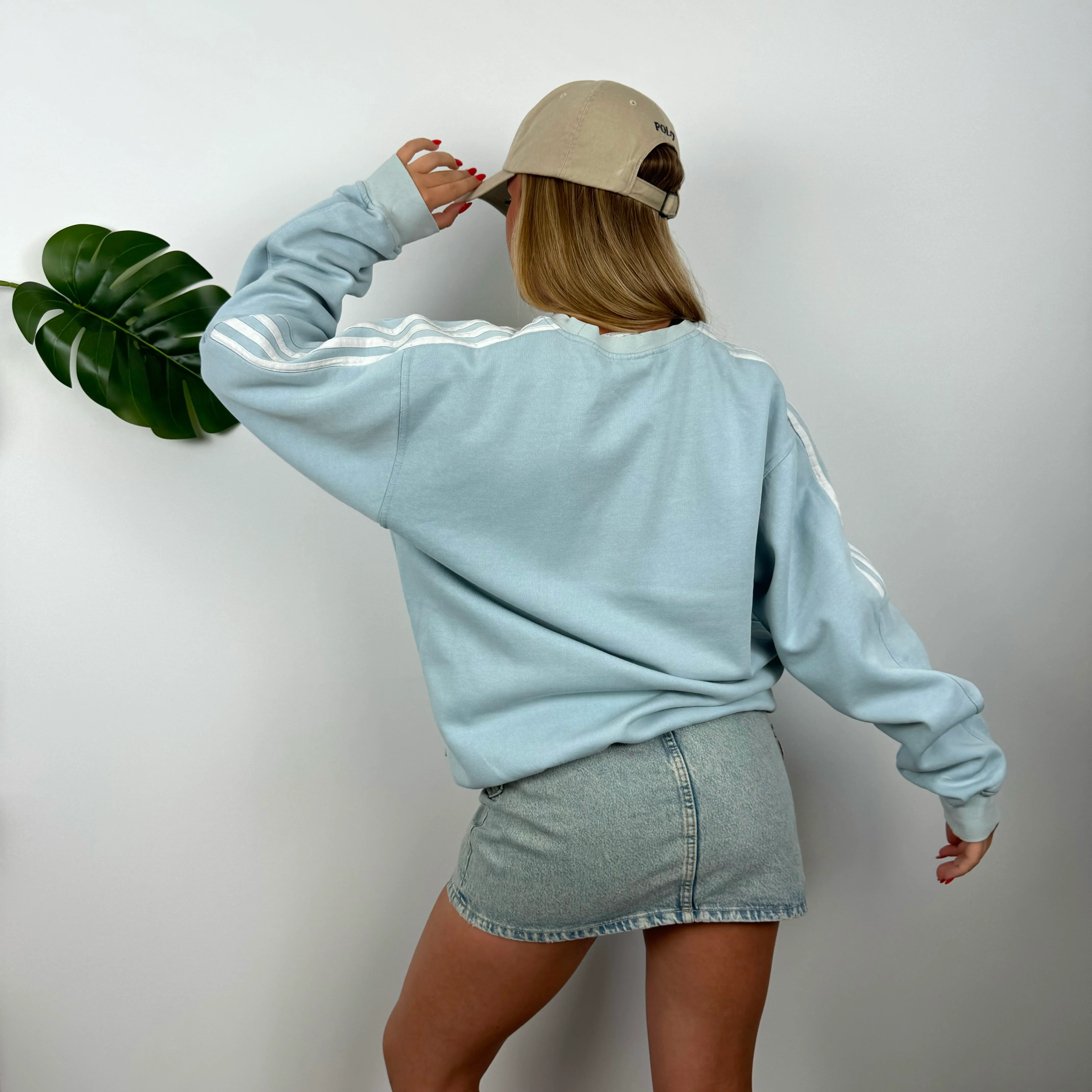 Adidas Baby Blue Embroidered Spell Out Sweatshirt (L) - Image 6