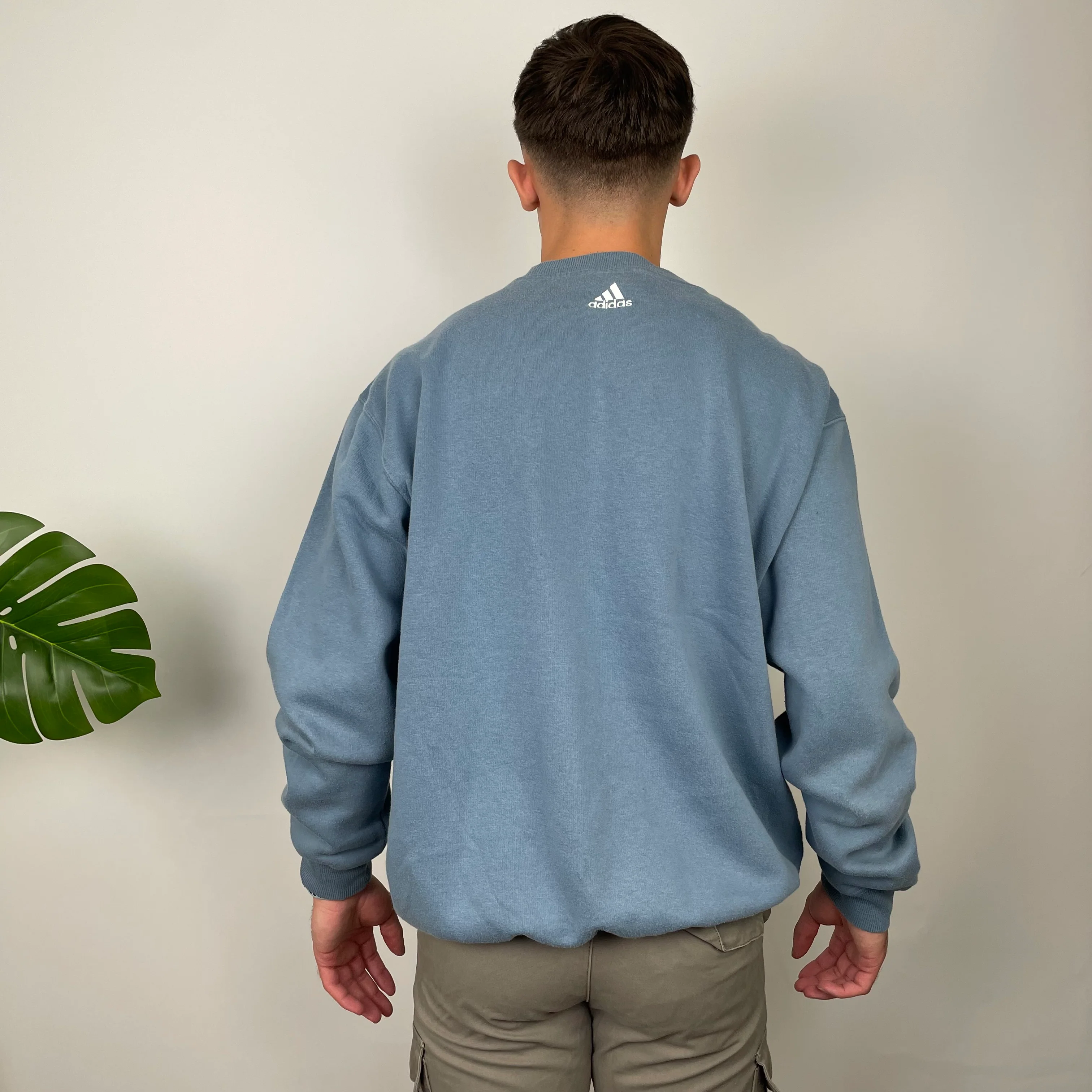 Adidas Baby Blue Embroidered Spell Out Sweatshirt (L) - Image 6