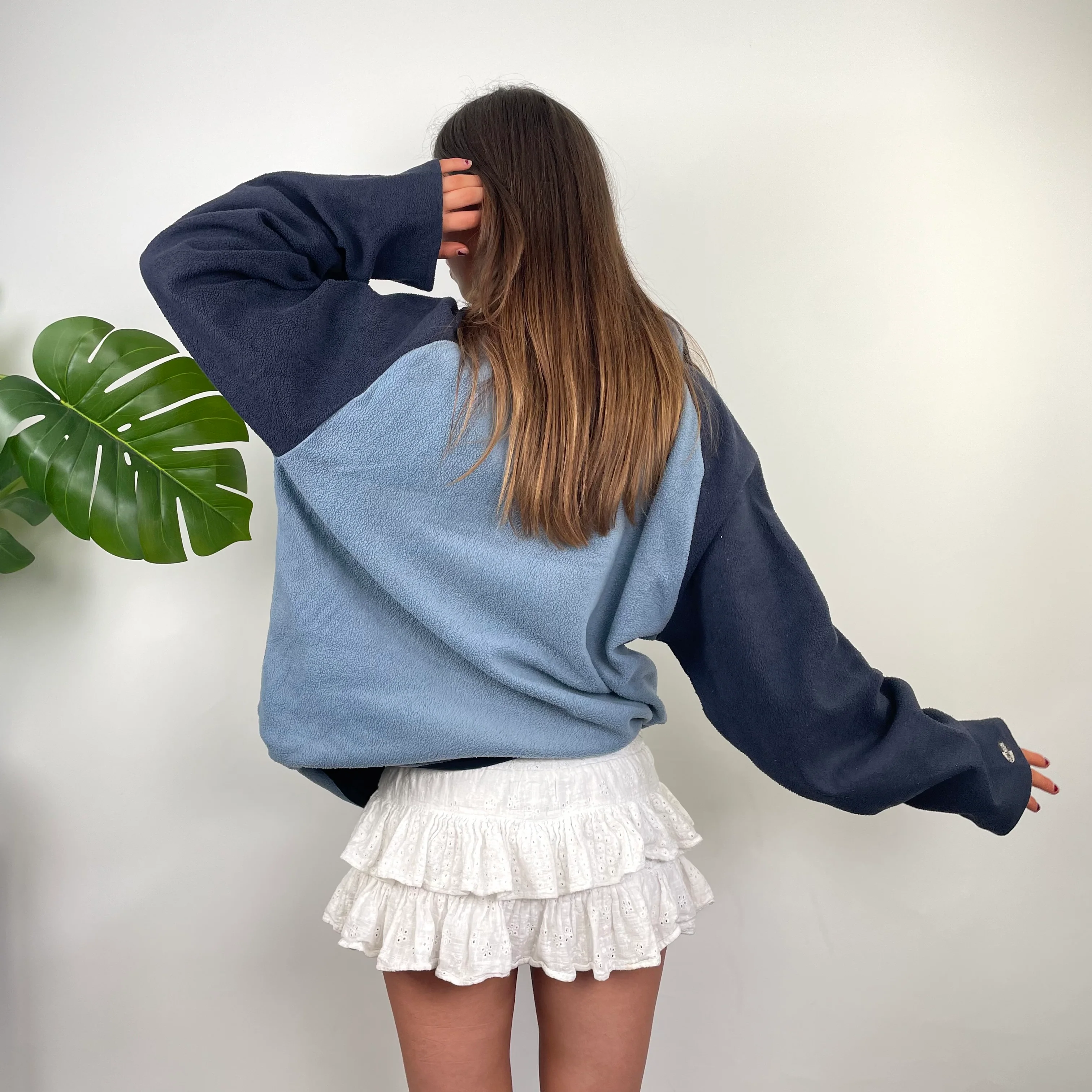 Adidas Baby Blue Embroidered Spell Out Teddy Bear Fleece Zip Up Sweatshirt (L) - Image 5