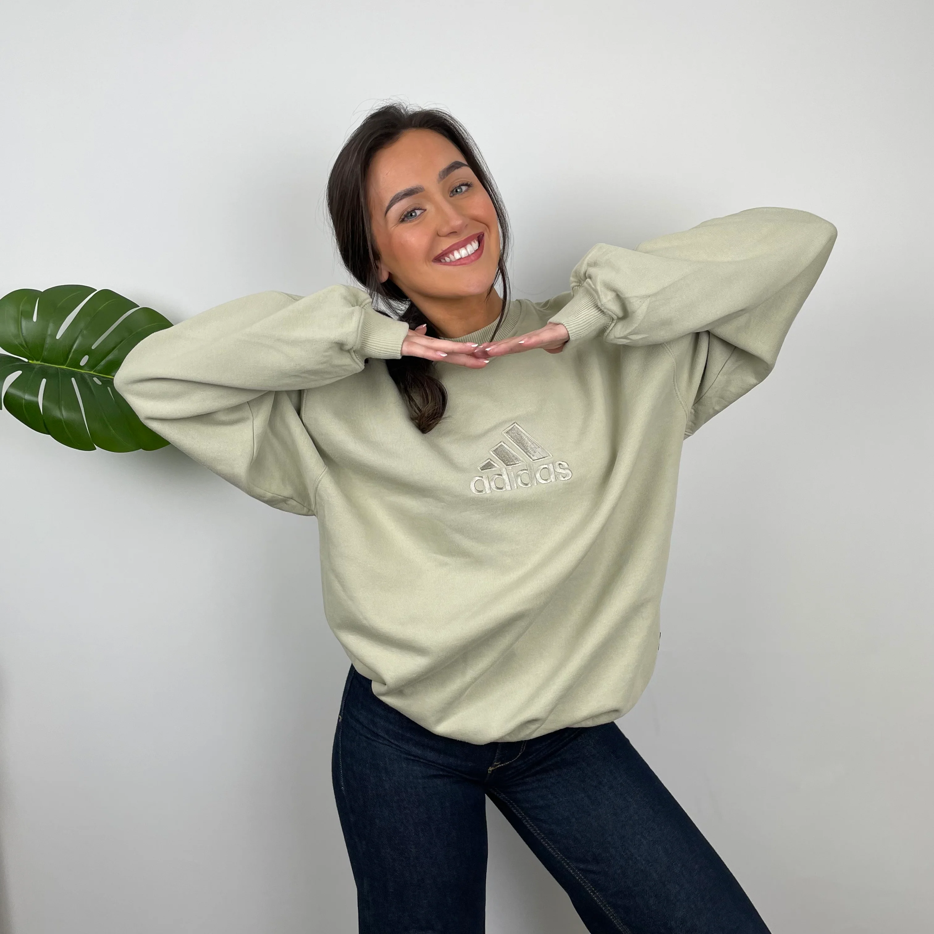 Adidas Sage Embroidered Spell Out Sweatshirt (XXL) - Image 2