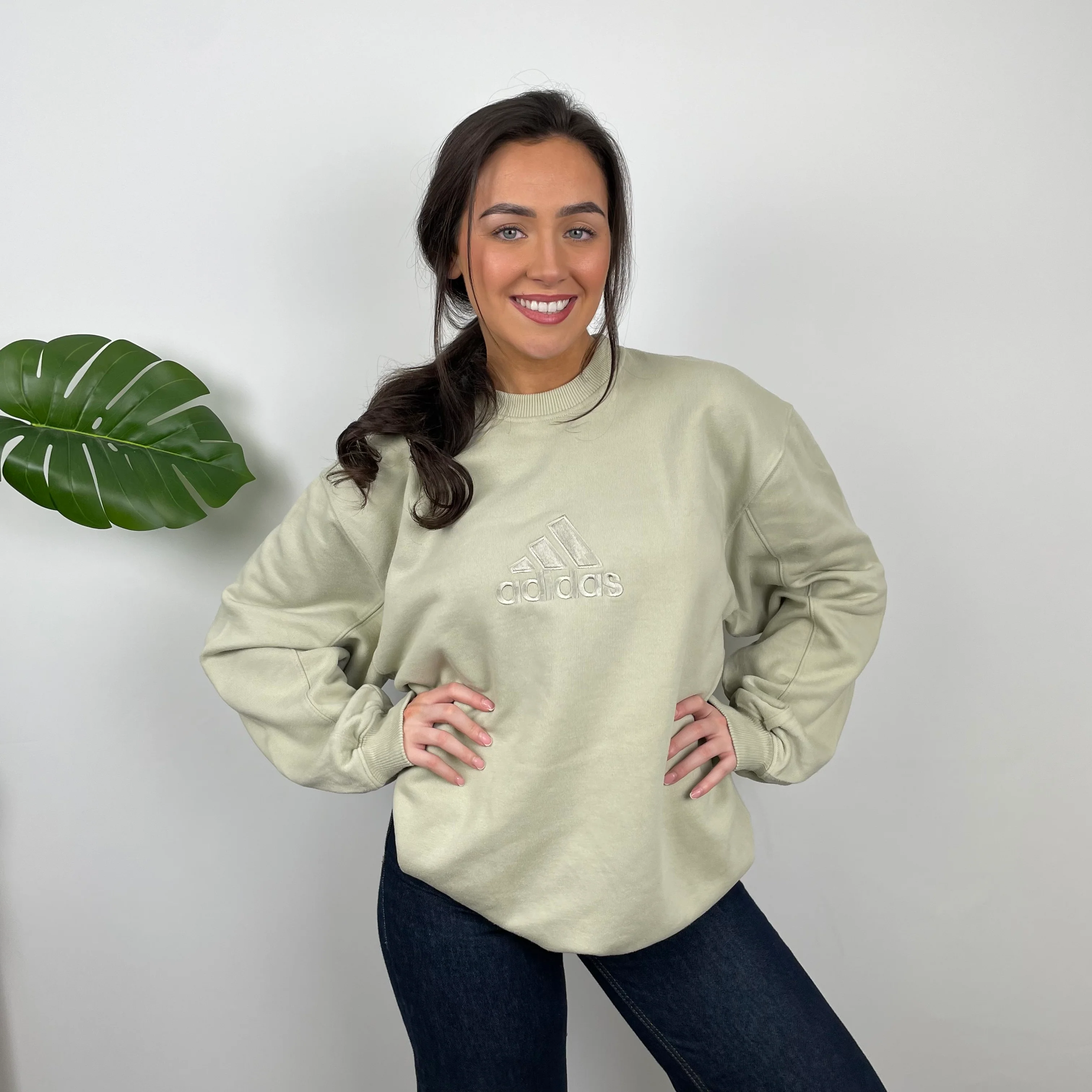 Adidas Sage Embroidered Spell Out Sweatshirt (XXL) - Image 3