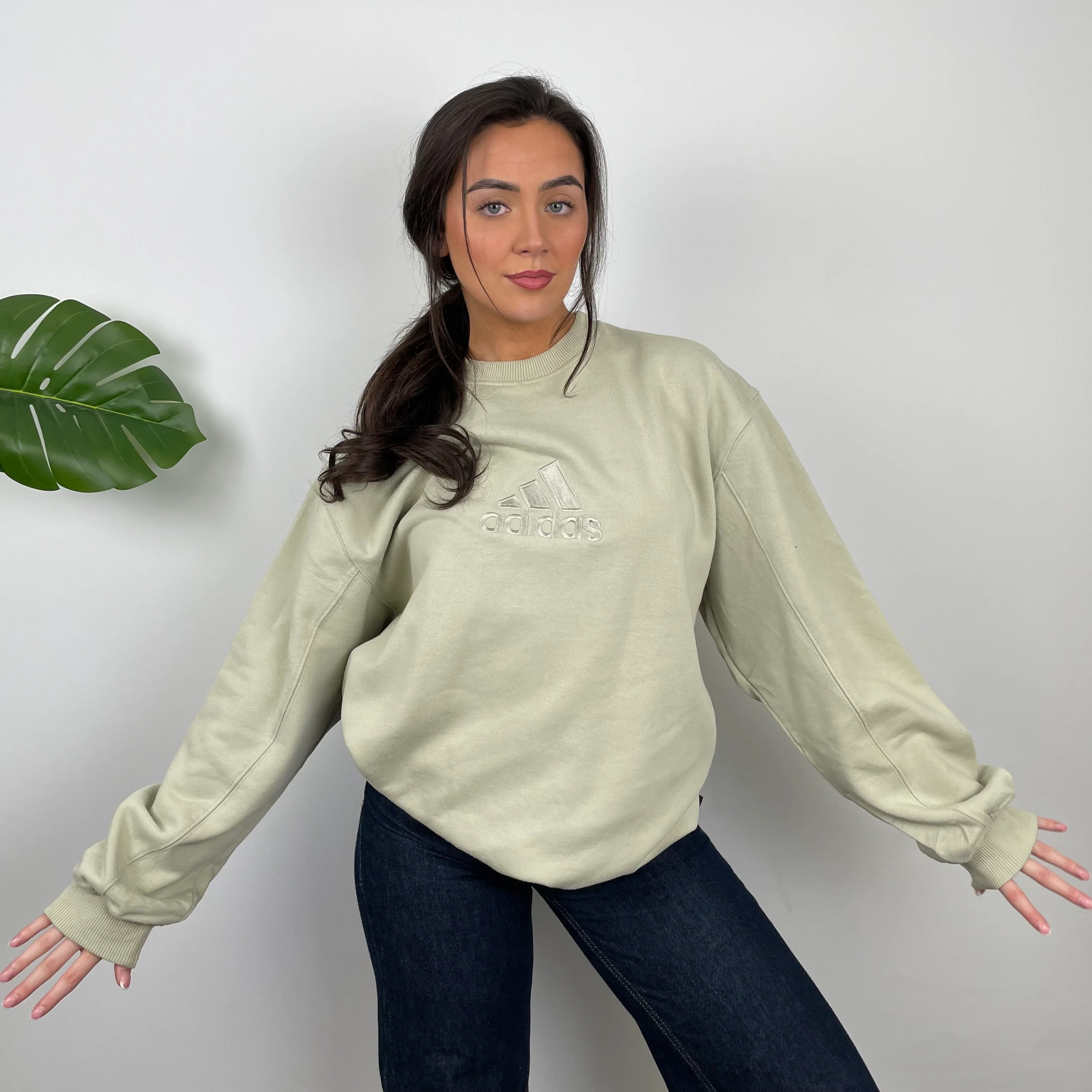 Adidas Sage Embroidered Spell Out Sweatshirt (XXL) - Image 4