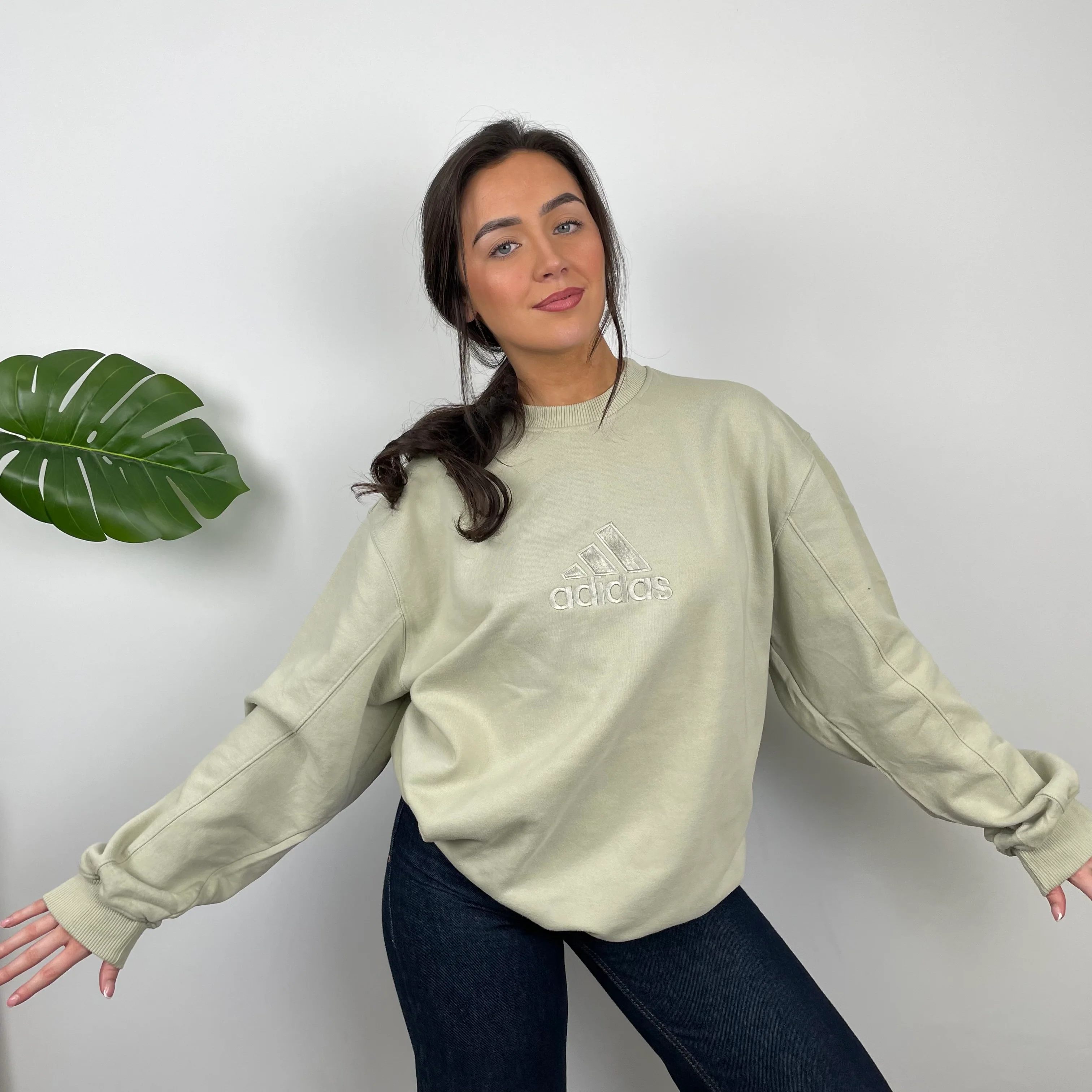Adidas Sage Embroidered Spell Out Sweatshirt (XXL) - Image 6