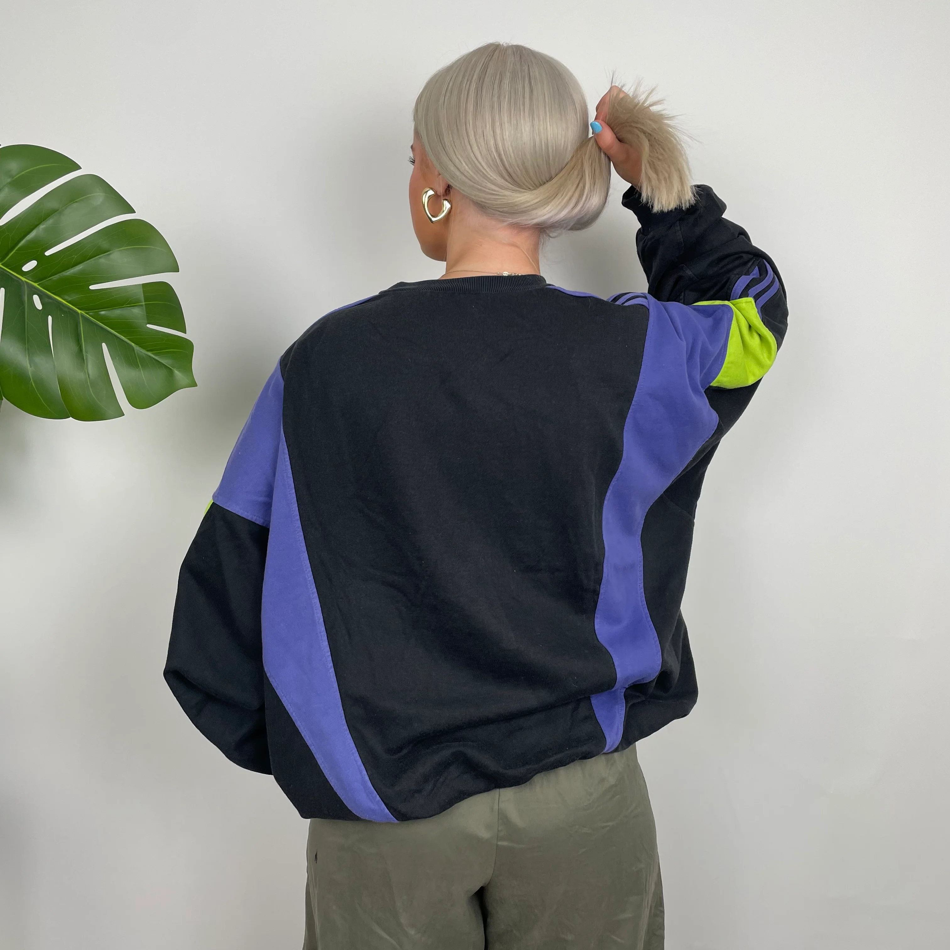 Adidas Black Colour Block Sweatshirt (M) - Image 7