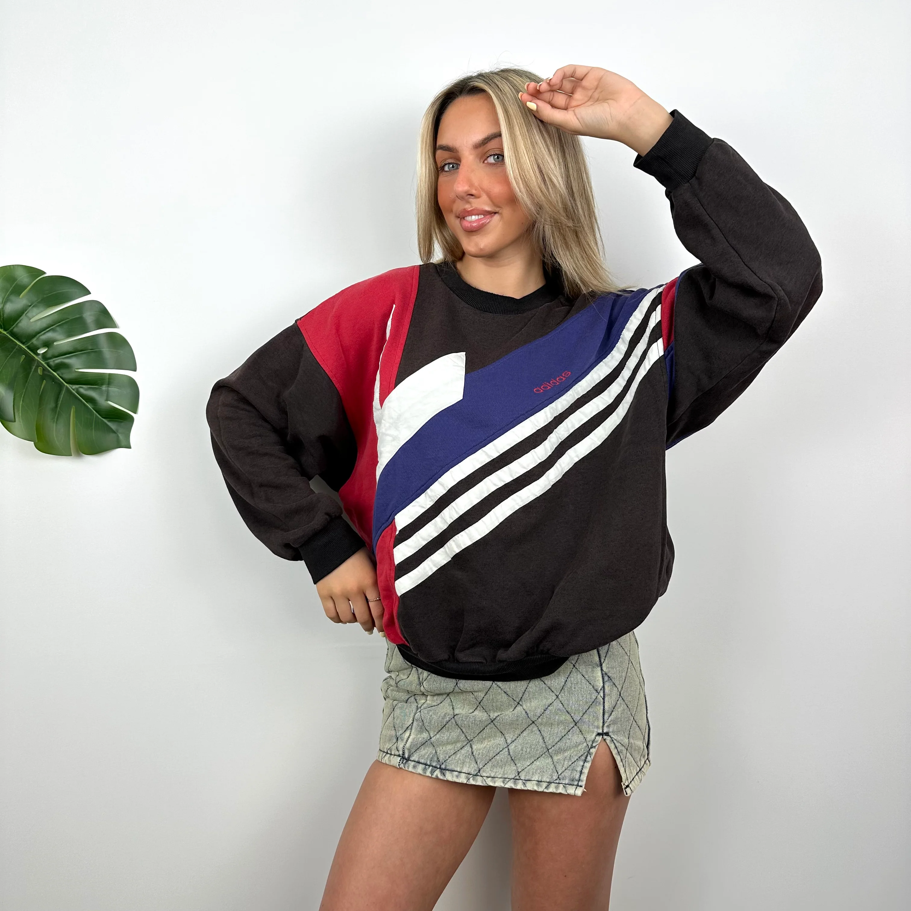 Adidas Black Colour Block Sweatshirt (S) - Image 4