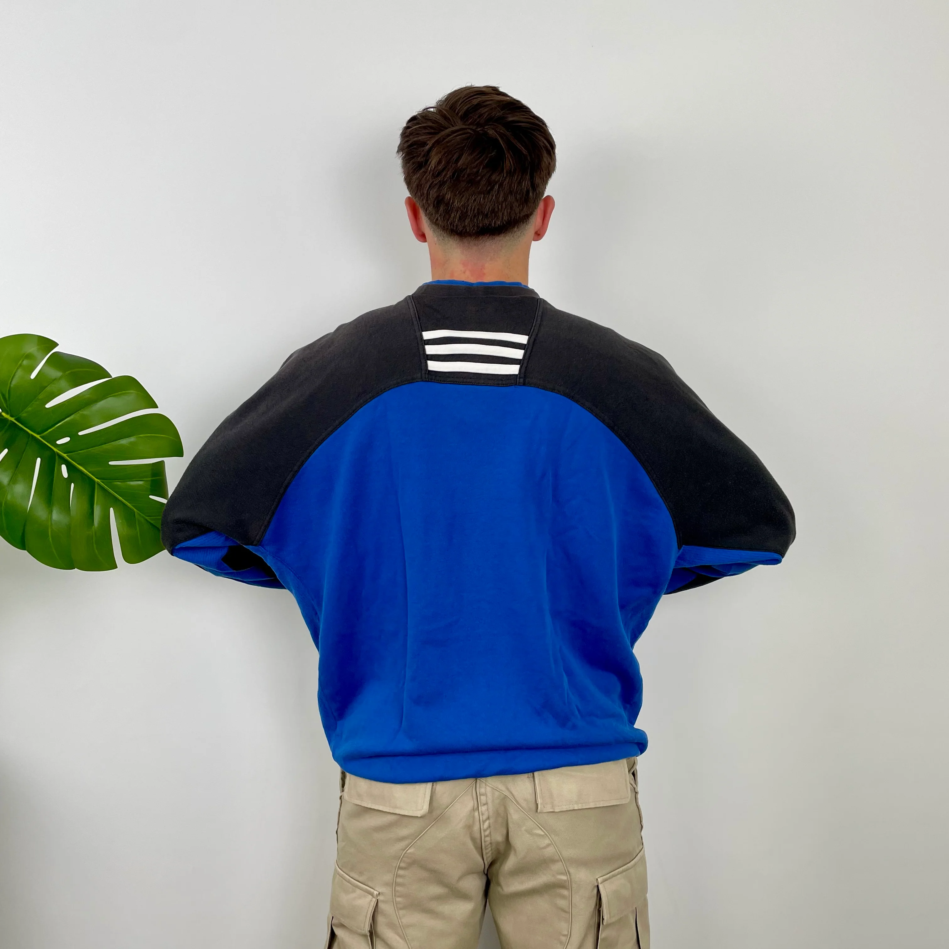 Adidas Black Embroidered Spell Out Colour Block Sweatshirt (L) - Image 4