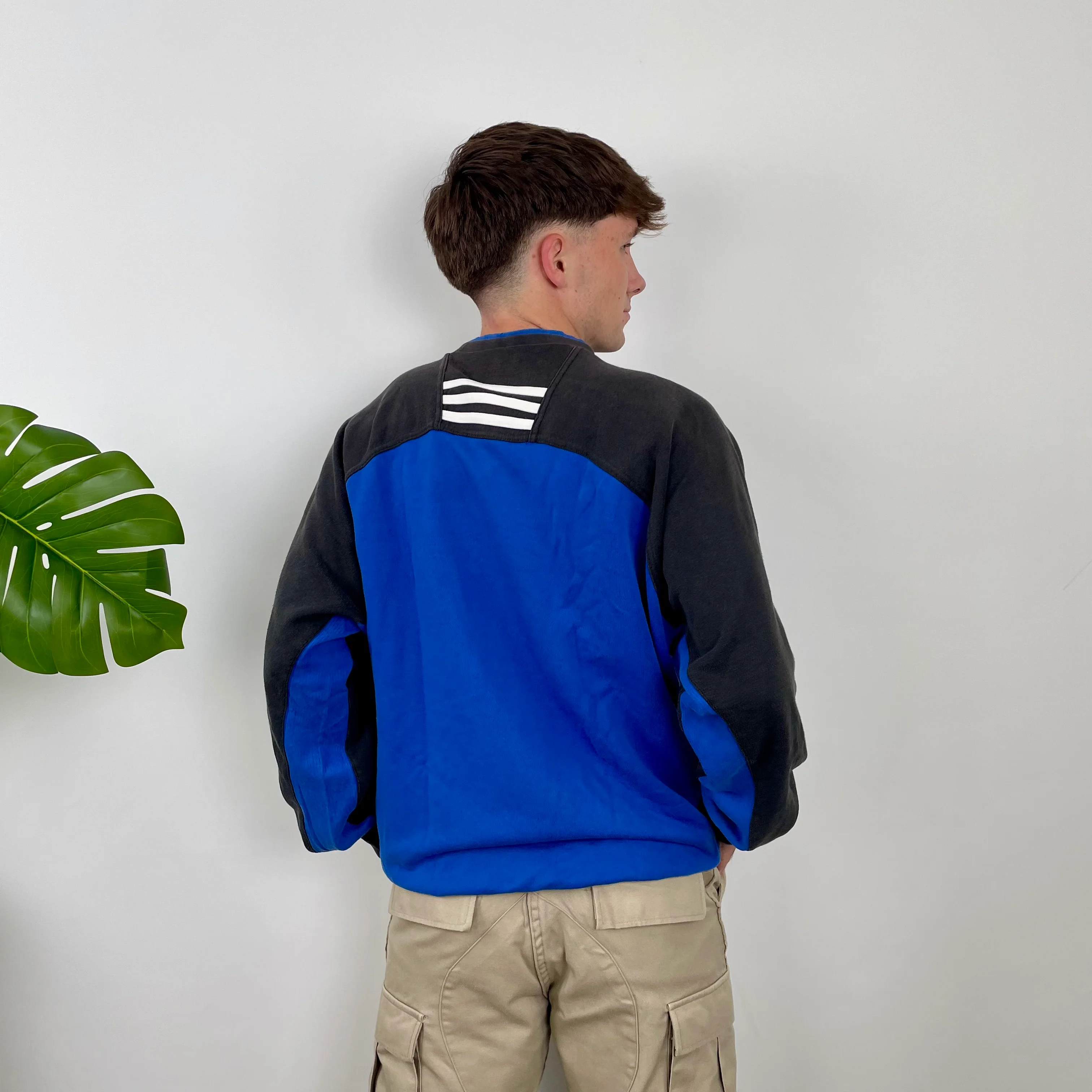 Adidas Black Embroidered Spell Out Colour Block Sweatshirt (L) - Image 5