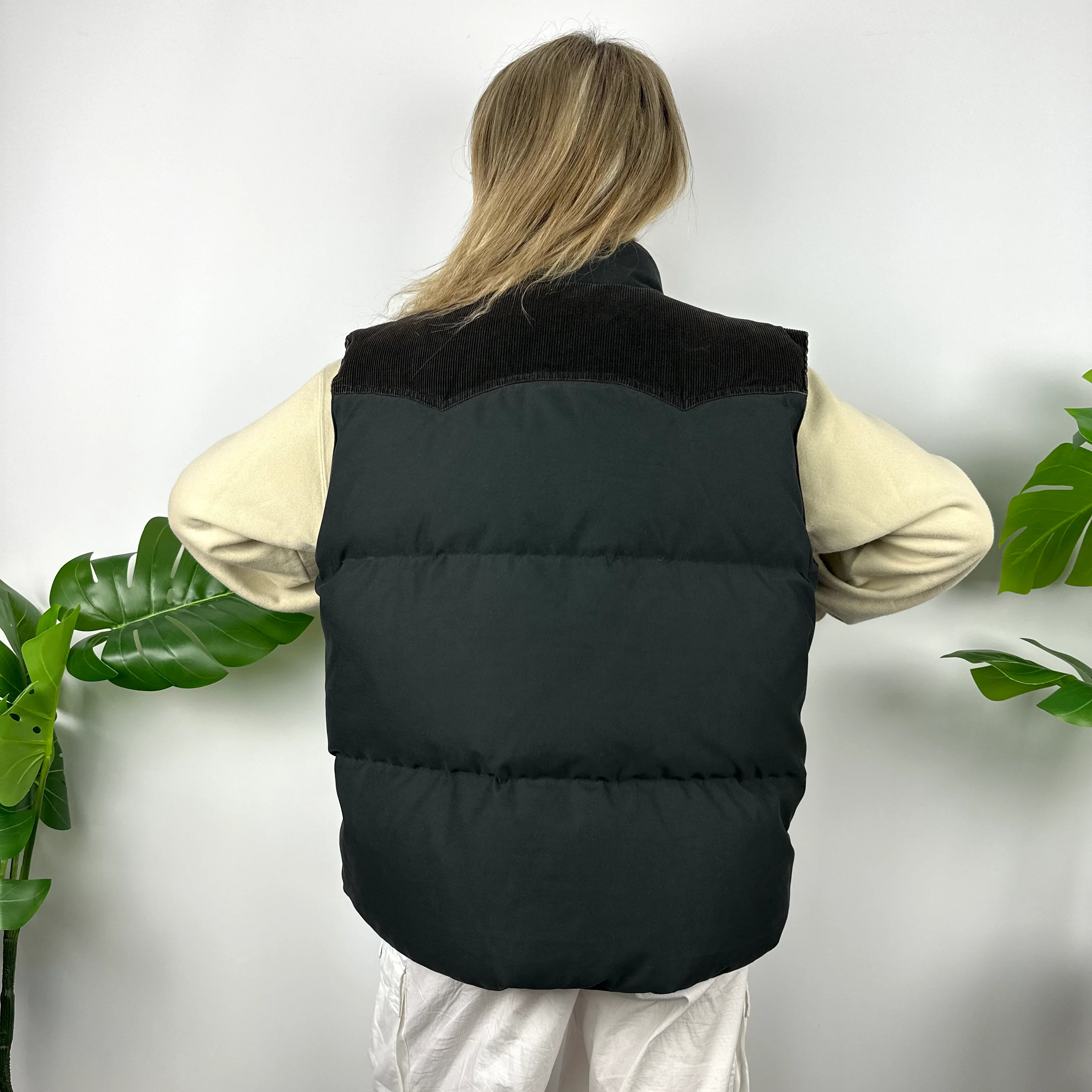 Adidas Black Embroidered Spell Out Puffer Gilet (L) - Image 6