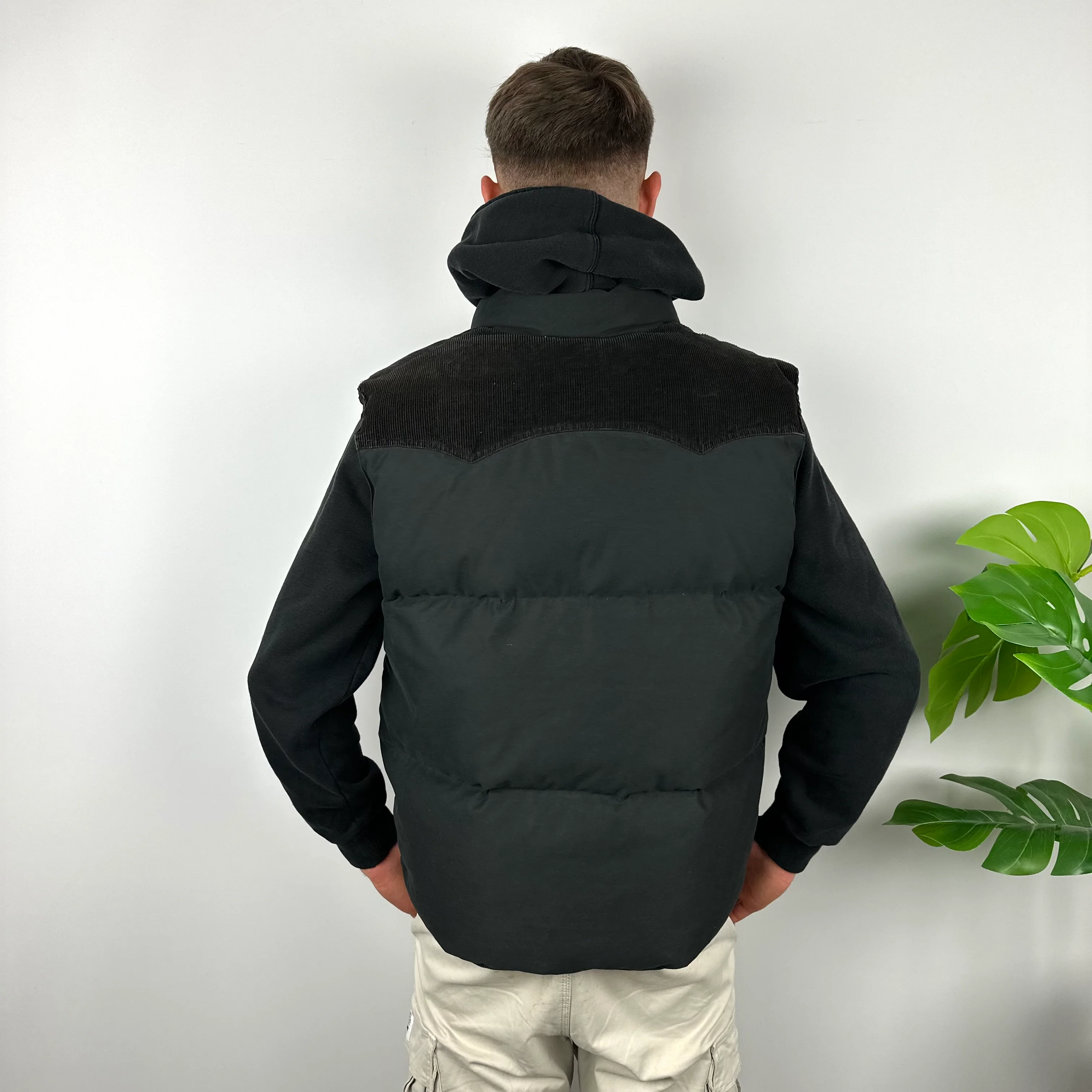 Adidas Black Embroidered Spell Out Puffer Gilet (L) - Image 4