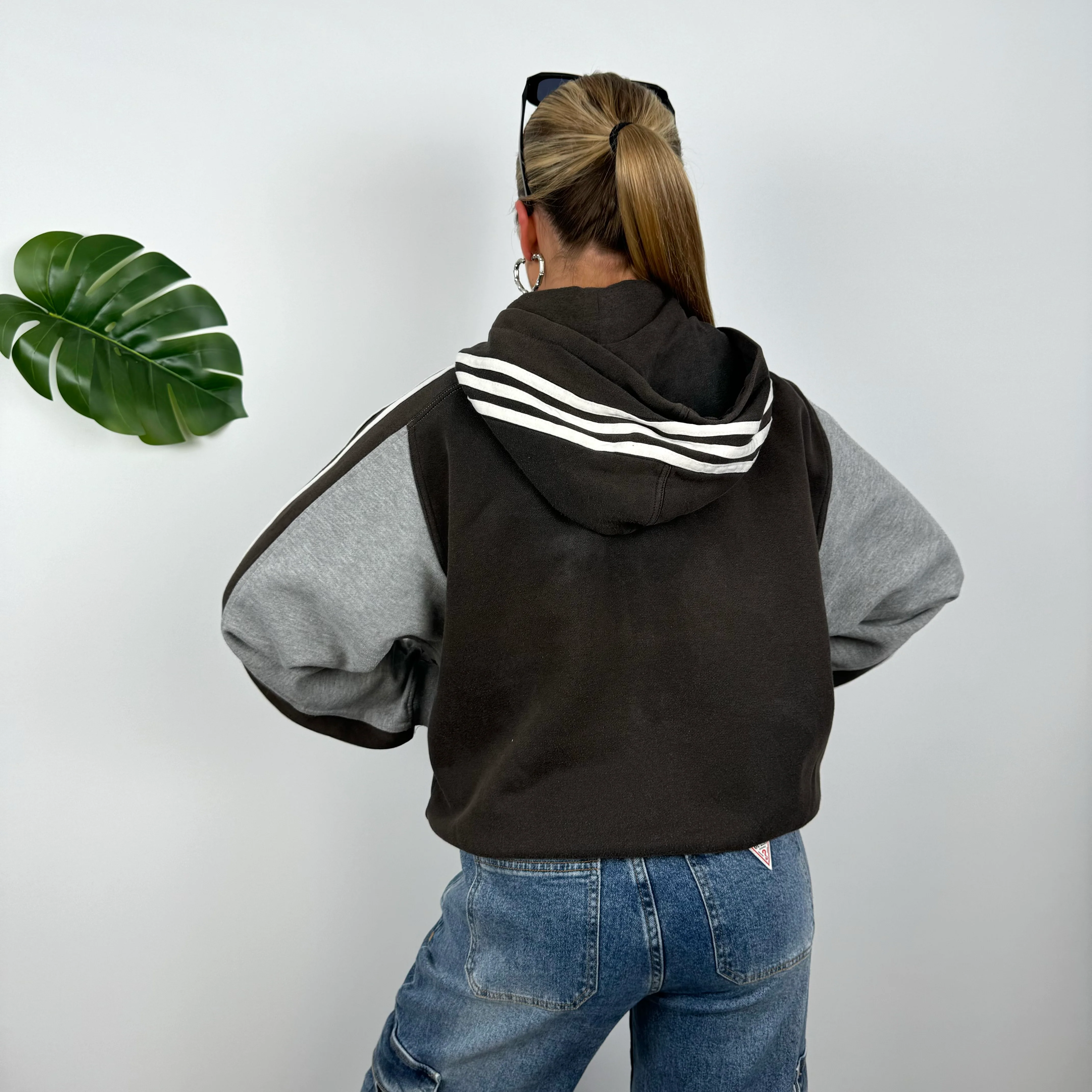 Adidas Black Embroidered Spell Out Zip Up Hoodie Jacket (S) - Image 3