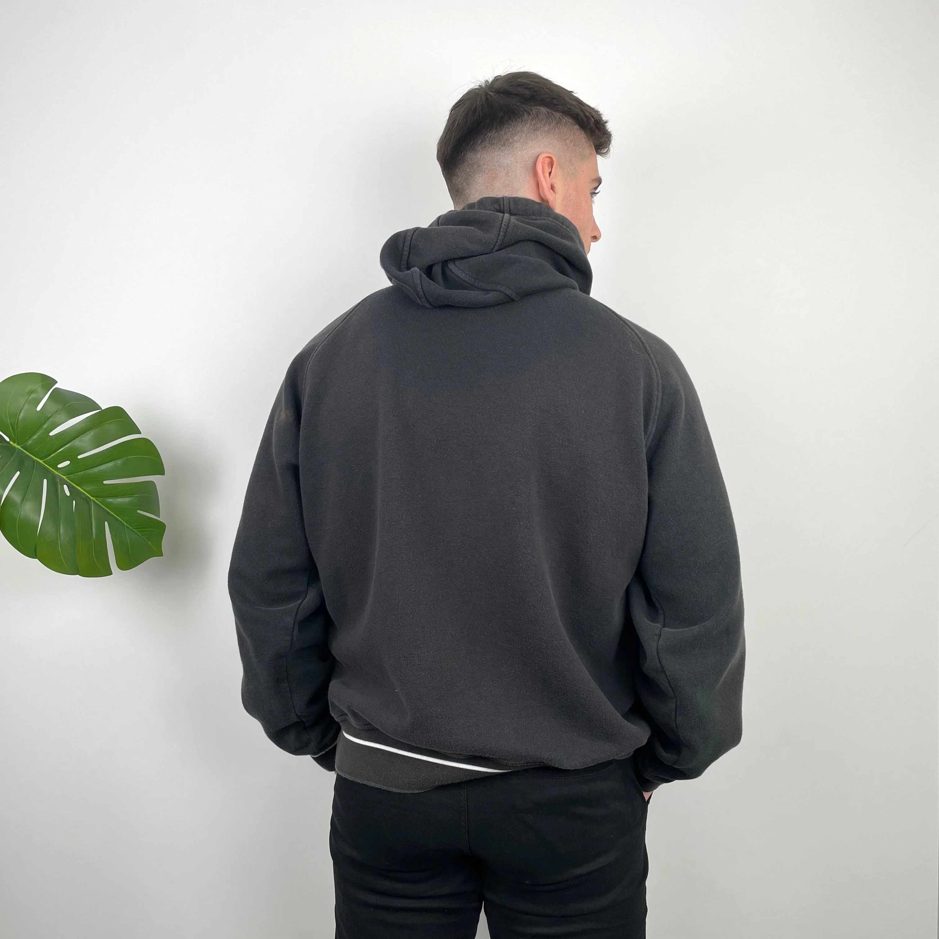 Adidas Black Embroidered Spell Out Zip Up Hoodie Jacket (M) - Image 4