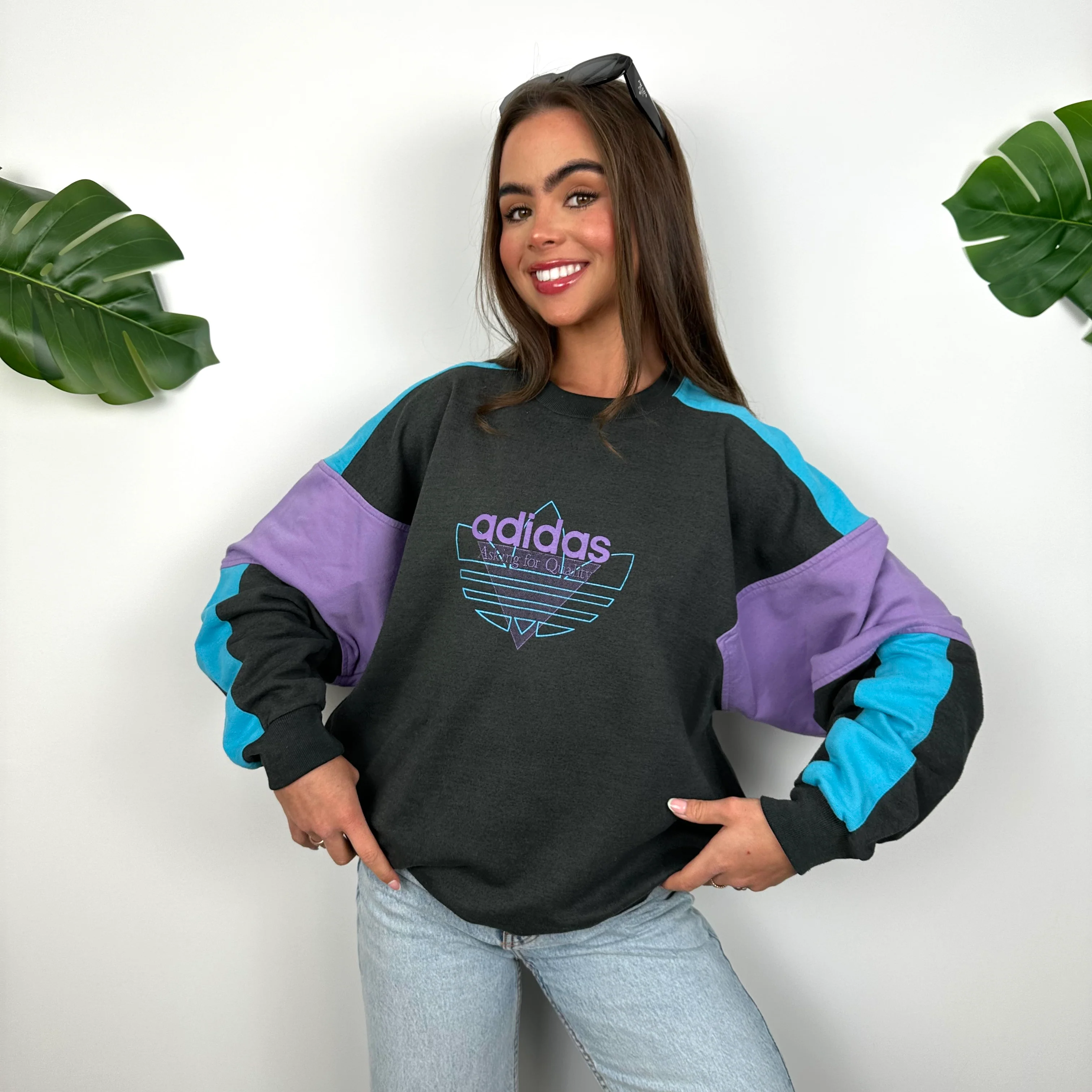 Adidas Black Spell Out Sweatshirt (M) - Image 4