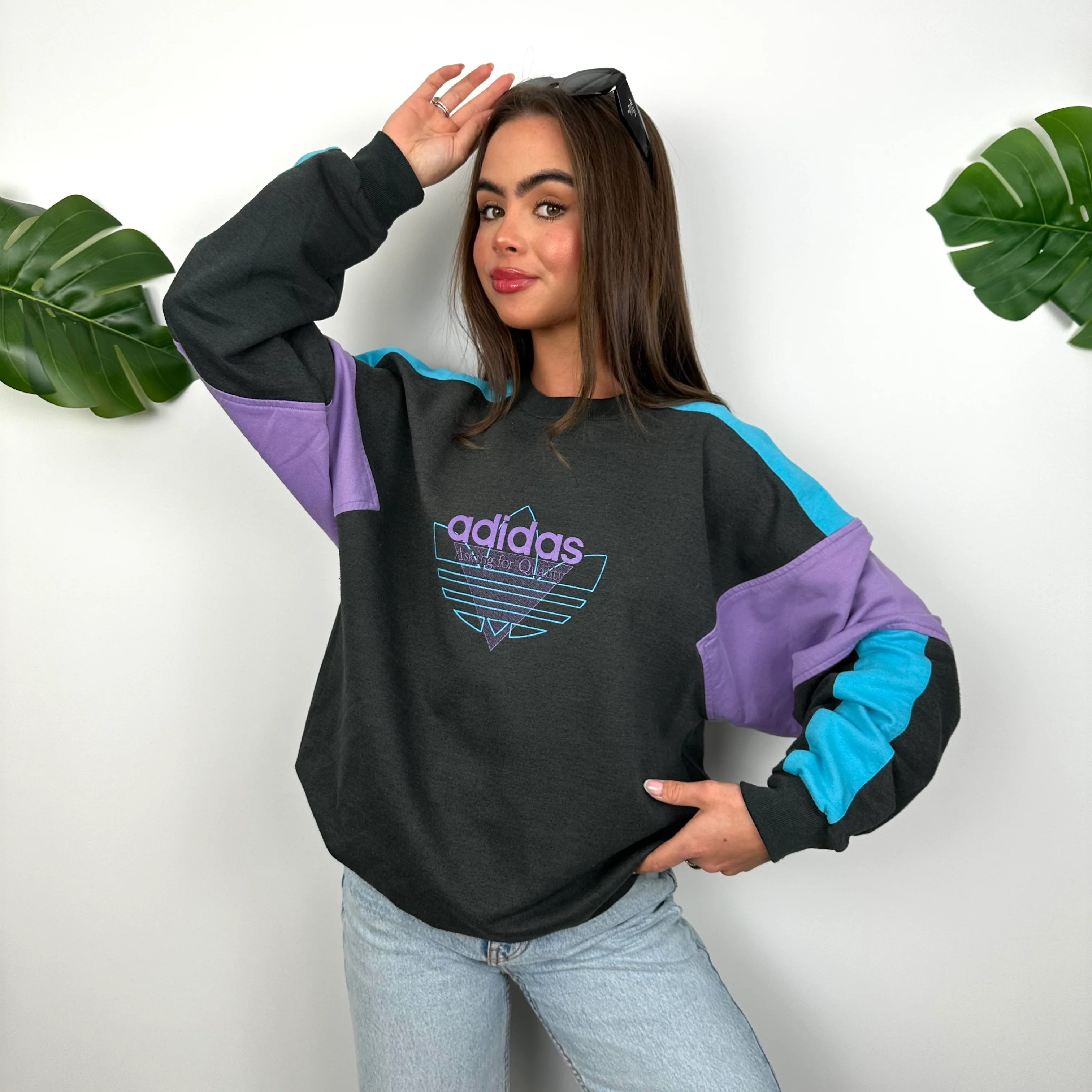 Adidas Black Spell Out Sweatshirt (M) - Image 5