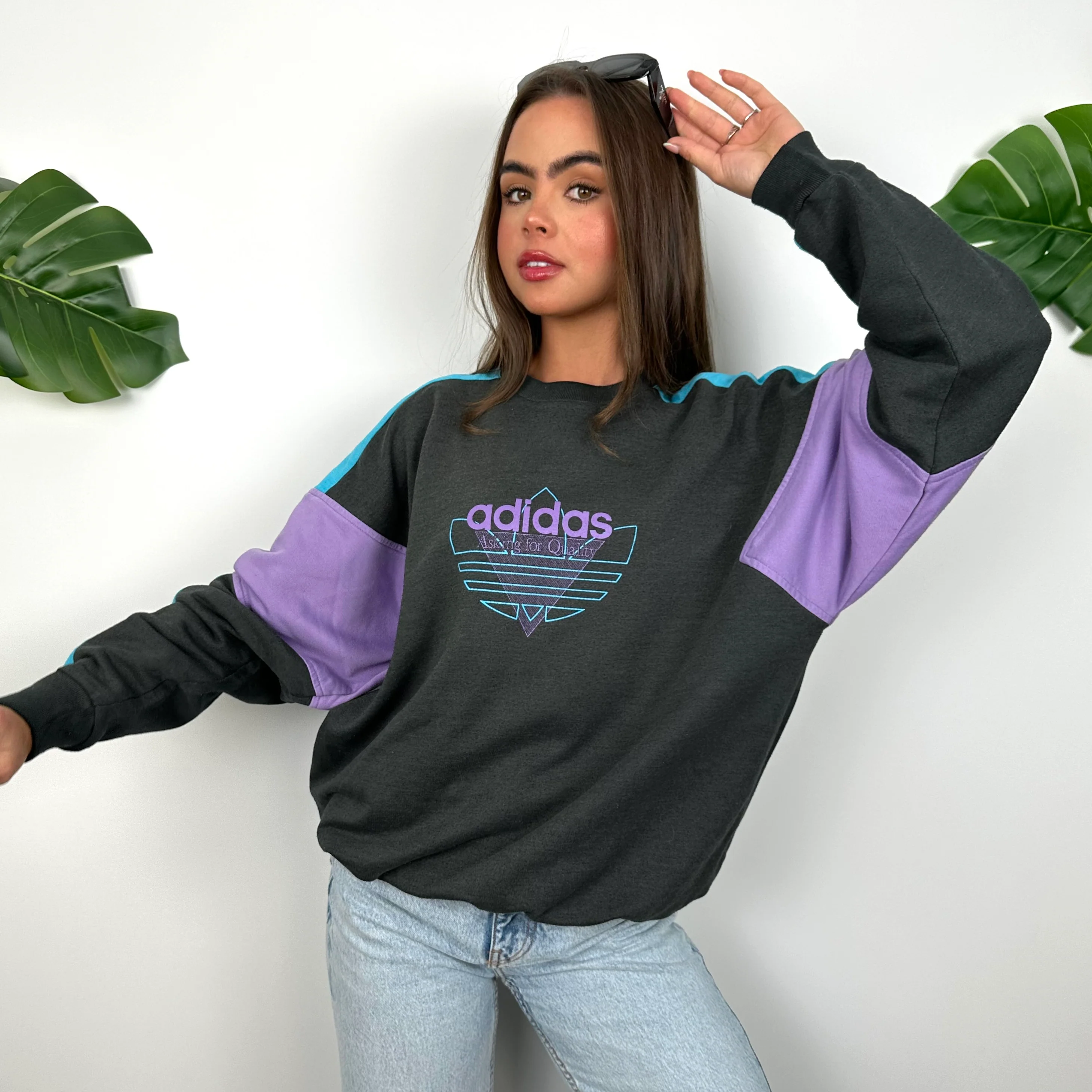 Adidas Black Spell Out Sweatshirt (M) - Image 6