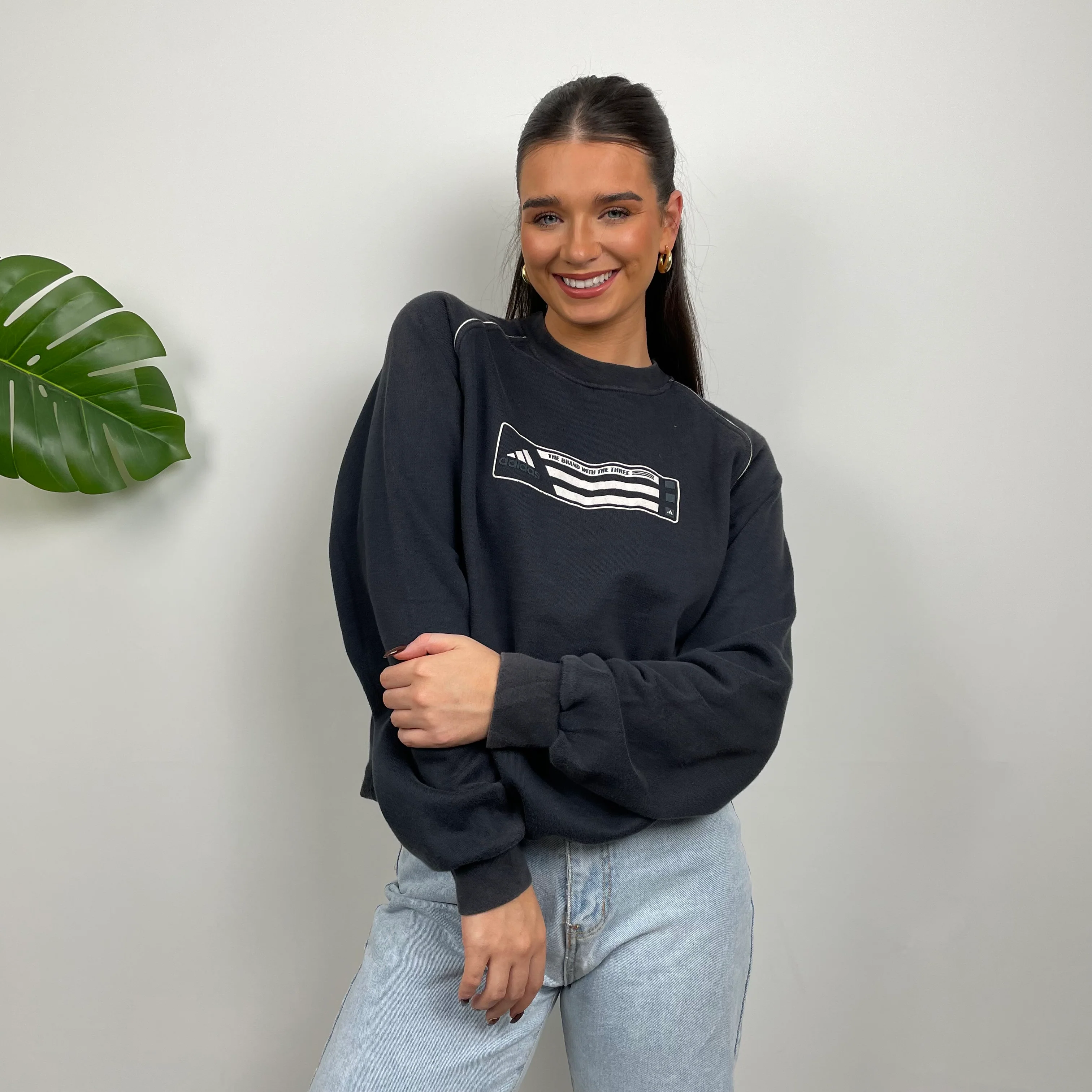Adidas Black Spell Out Sweatshirt (M) - Image 3