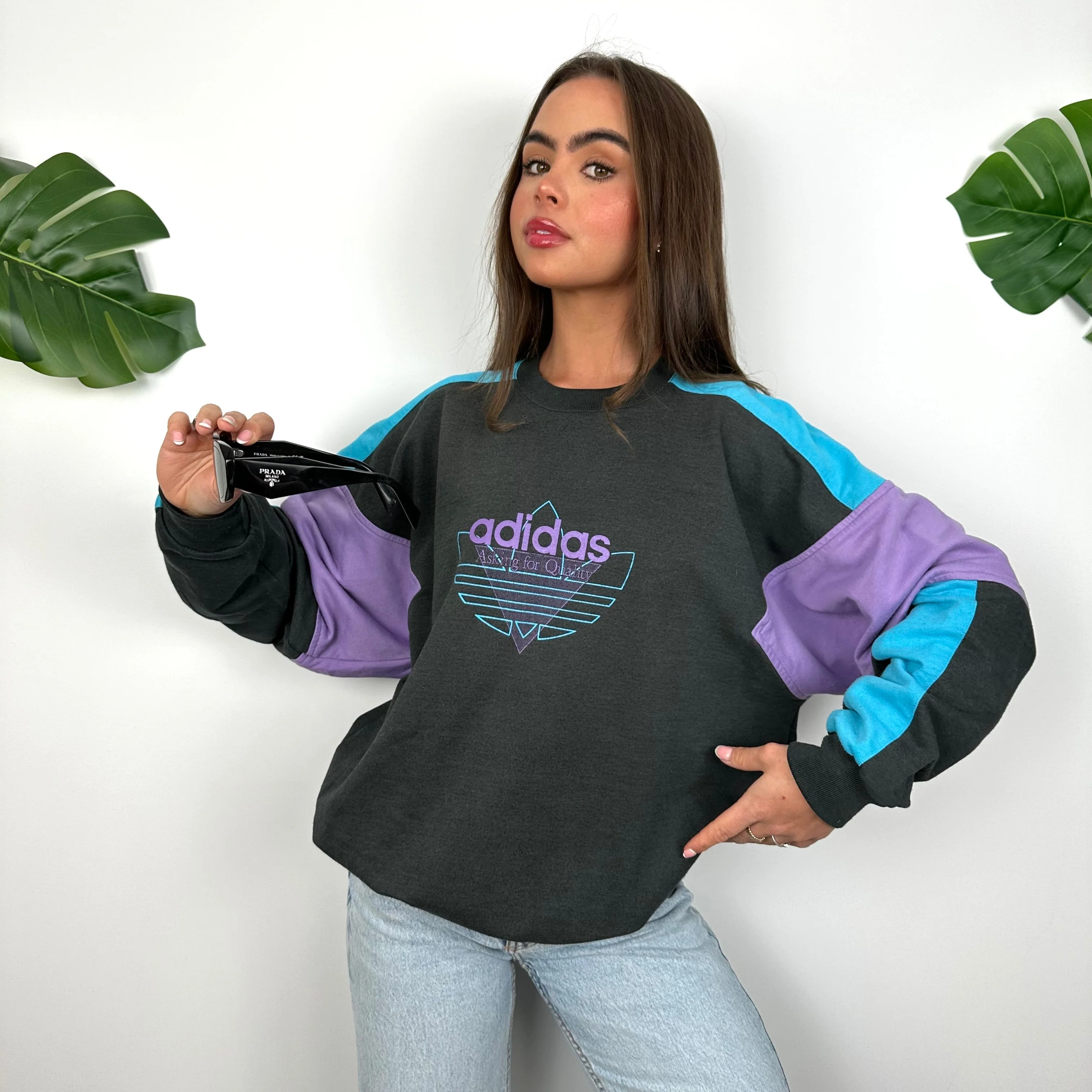 Adidas Black Spell Out Sweatshirt (M) - Image 3