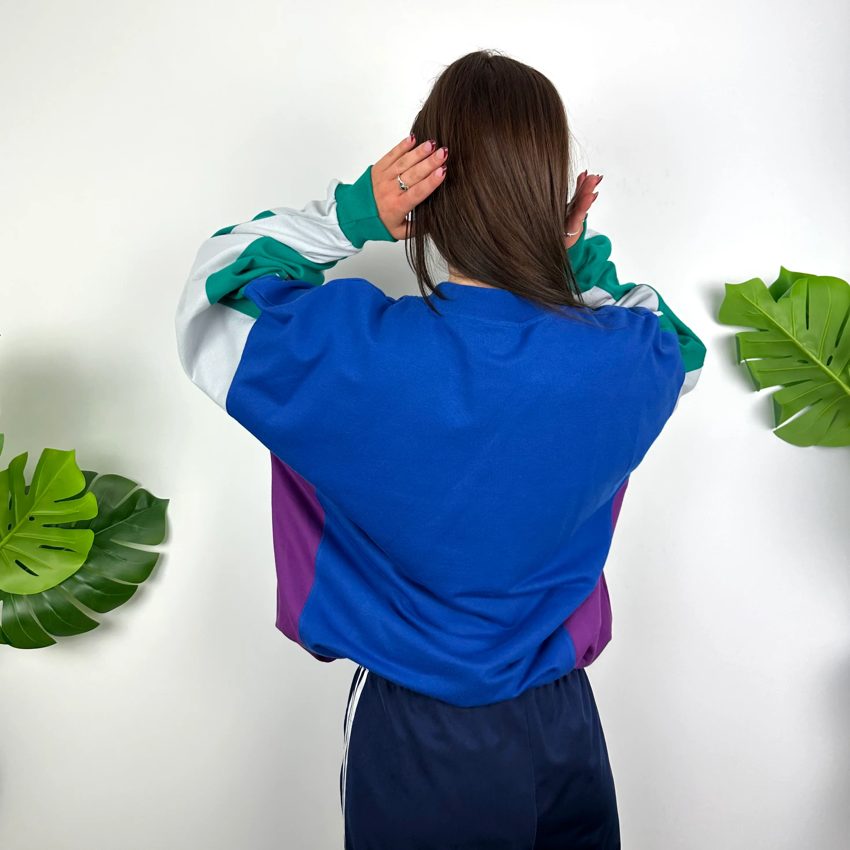 Adidas Blue Colour Block Sweatshirt (L) - Image 8