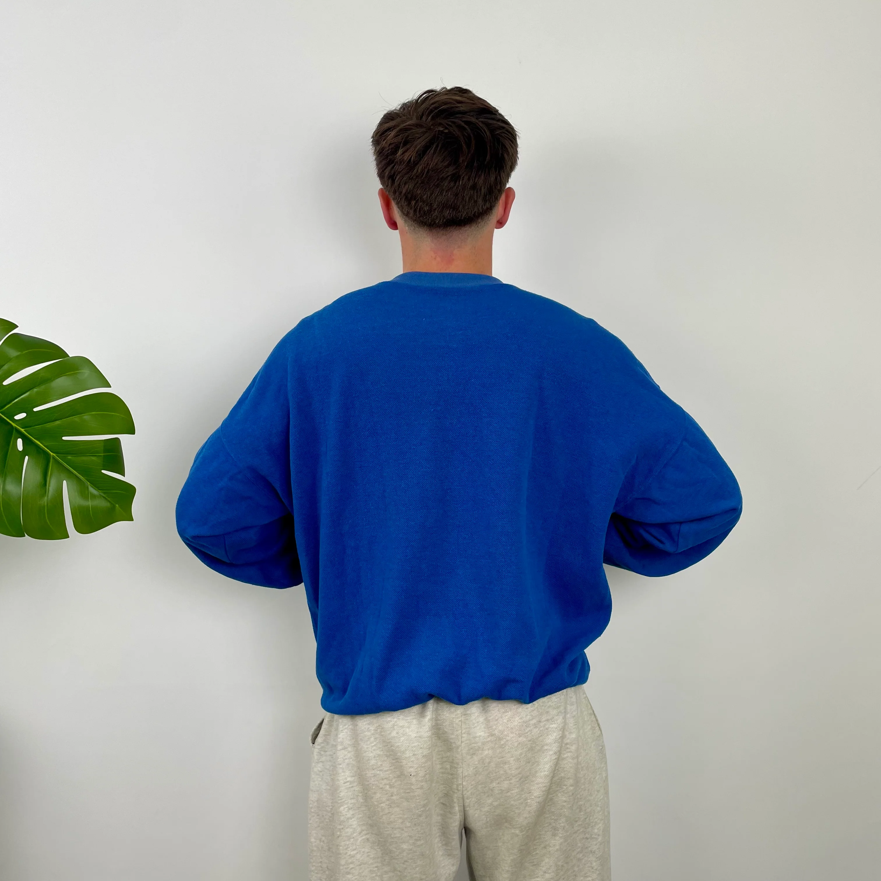 Adidas Blue Embroidered Spell Out Sweatshirt (M) - Image 6