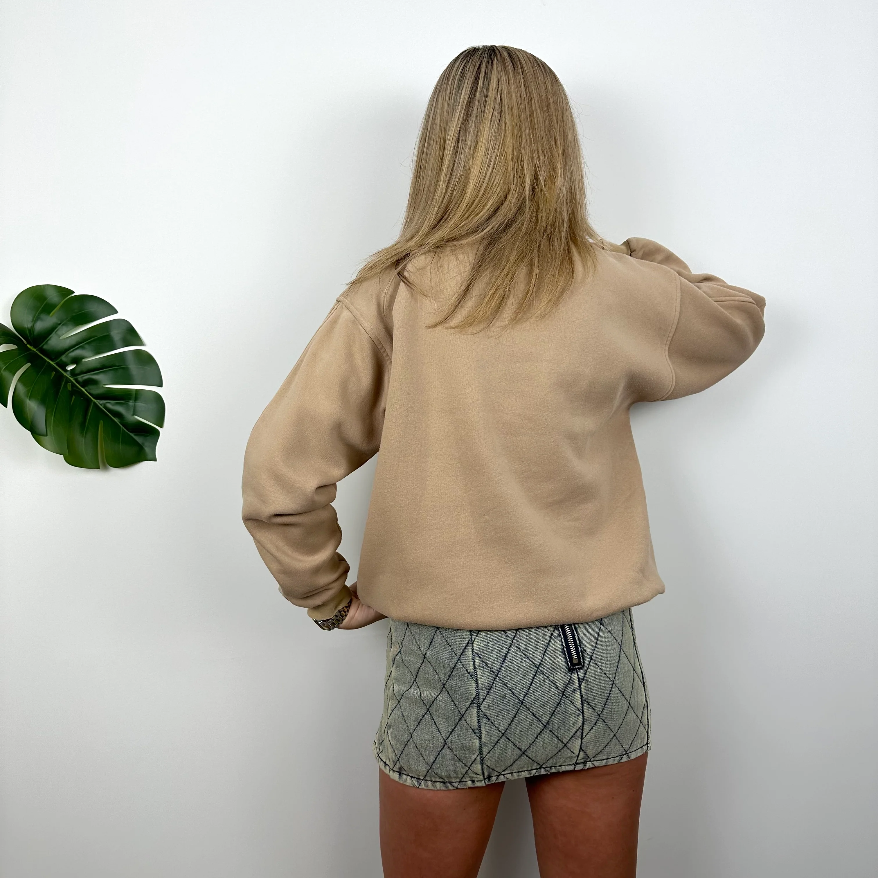 Adidas Coffee Embroidered Spell Out Sweatshirt (M) - Image 5