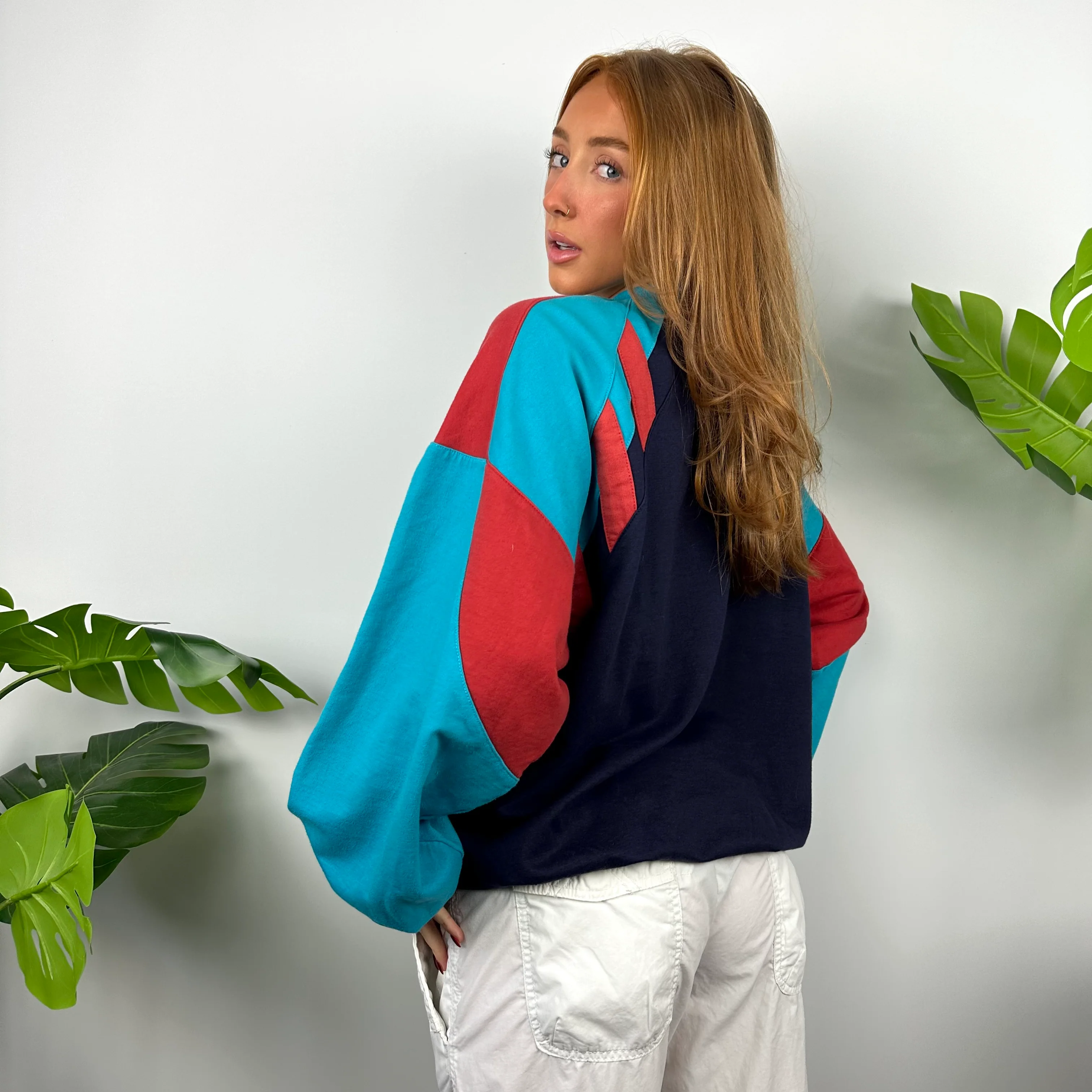 Adidas Colour Block Embroidered Spell Out Sweatshirt (XL) - Image 3
