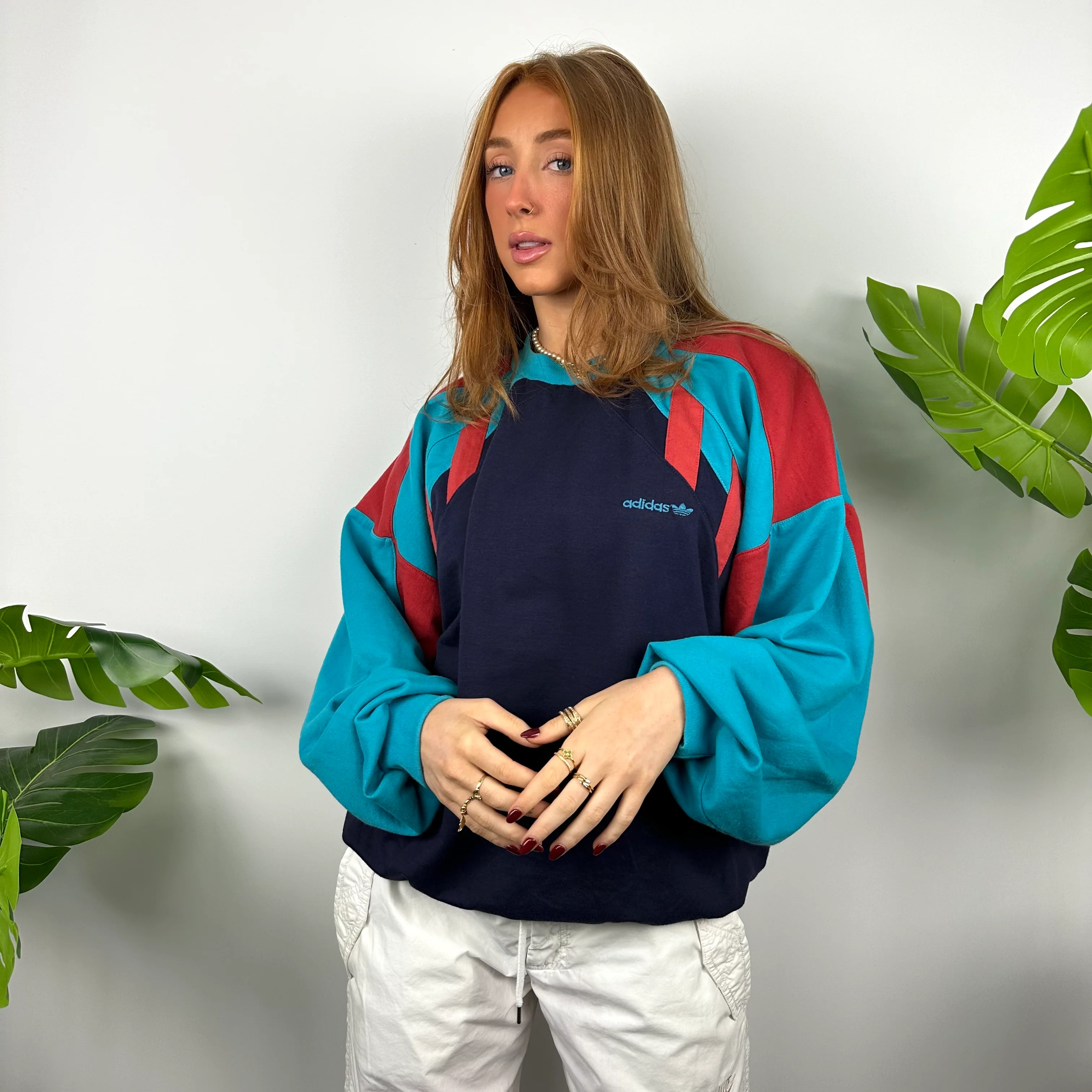 Adidas Colour Block Embroidered Spell Out Sweatshirt (XL) - Image 4