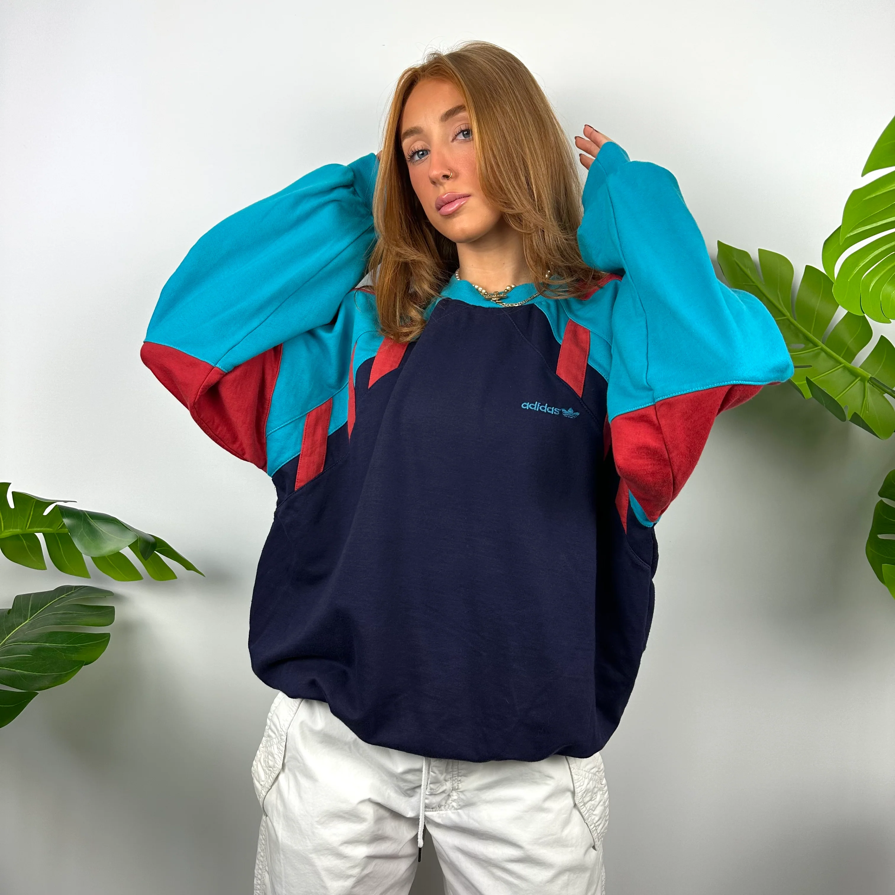 Adidas Colour Block Embroidered Spell Out Sweatshirt (XL) - Image 5