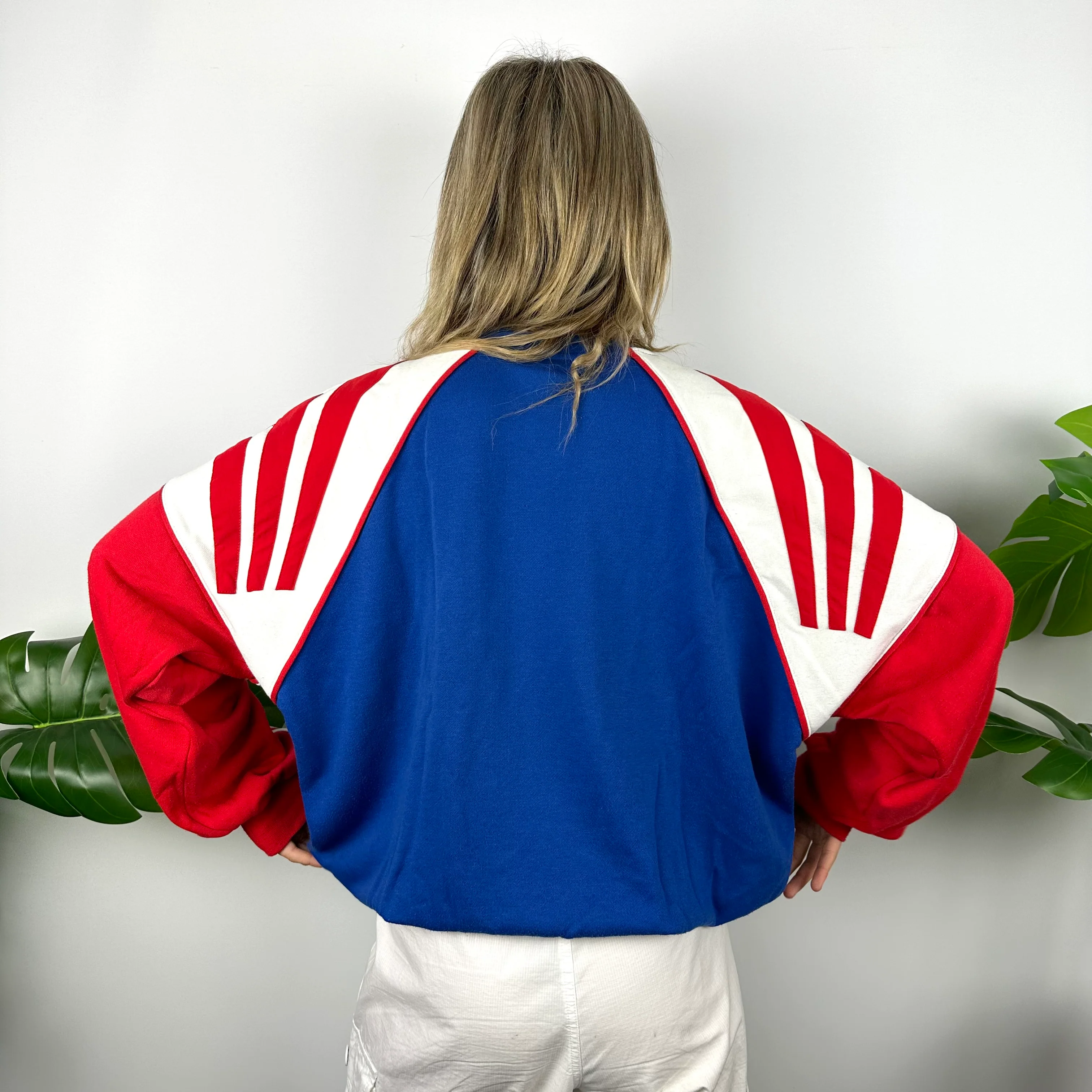 Adidas Colour Block Embroidered Spell Out Sweatshirt (L) - Image 4