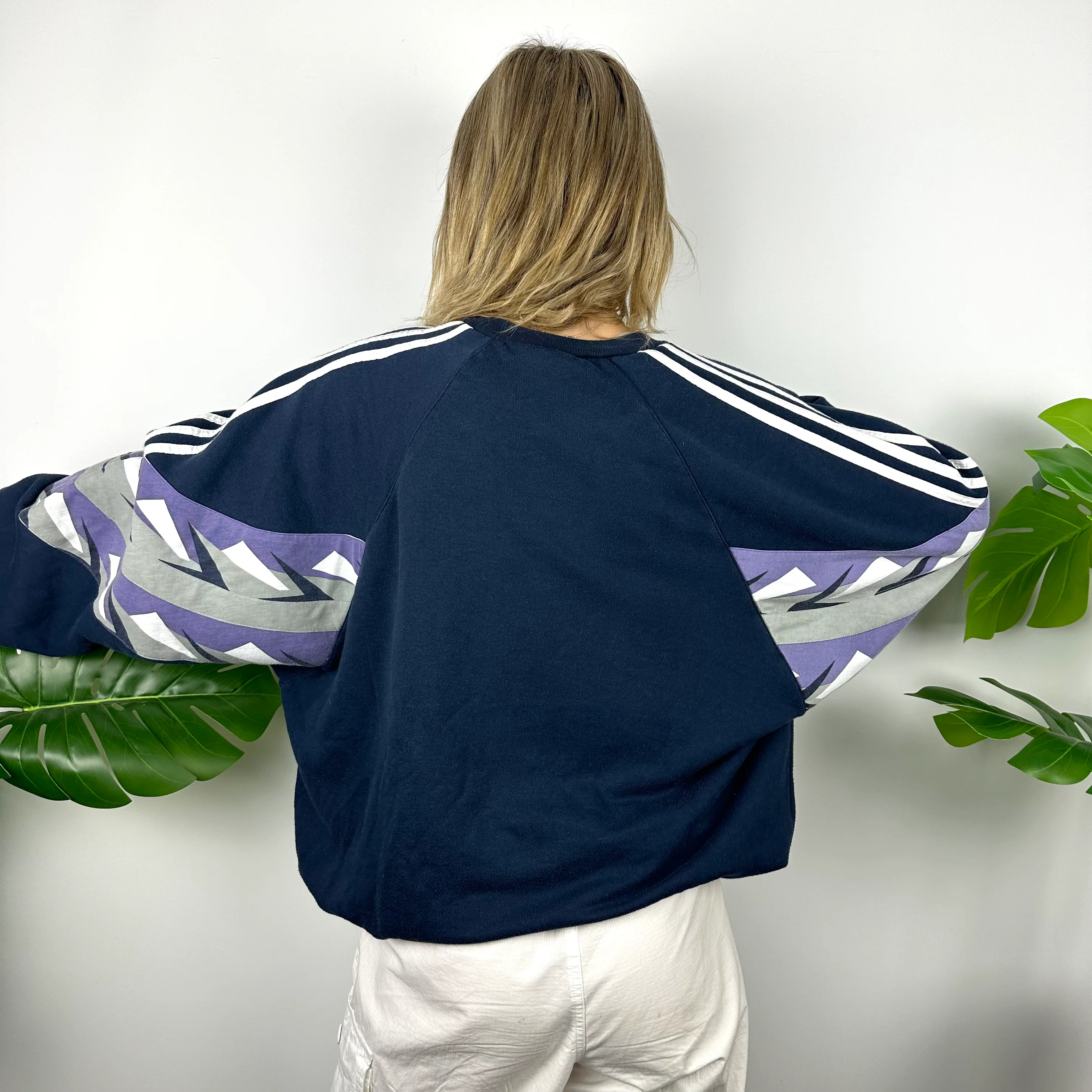 Adidas Colour Block Embroidered Spell Out Sweatshirt (XL) - Image 3
