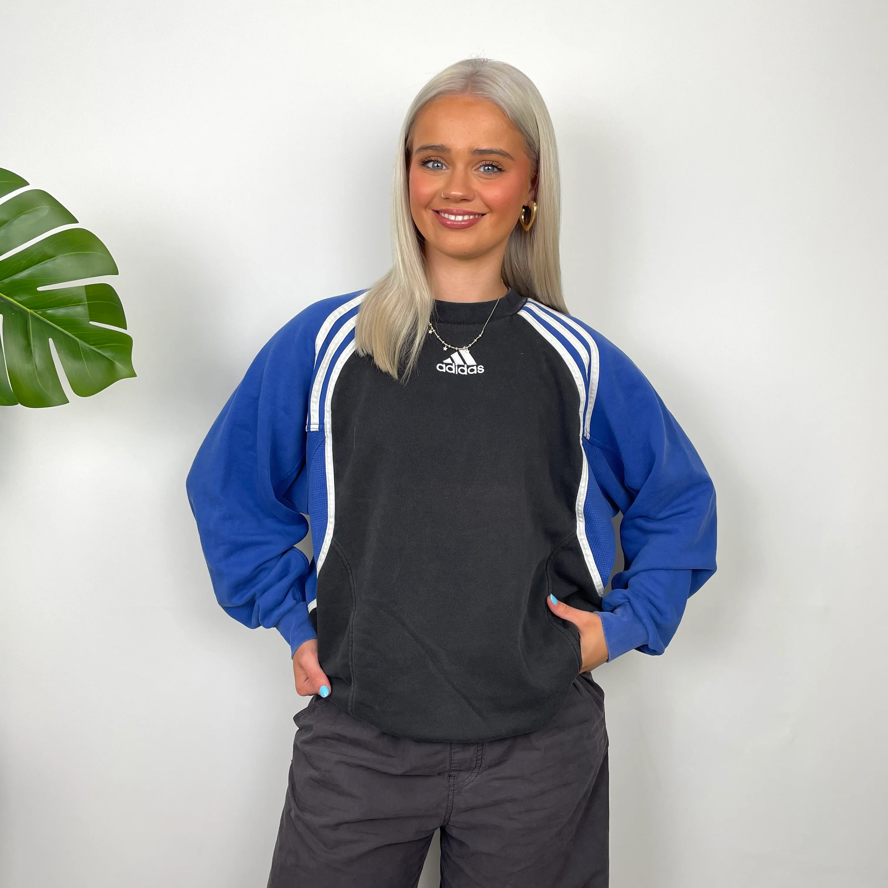 Adidas Colour Block Embroidered Spell Out Sweatshirt (L) - Image 4