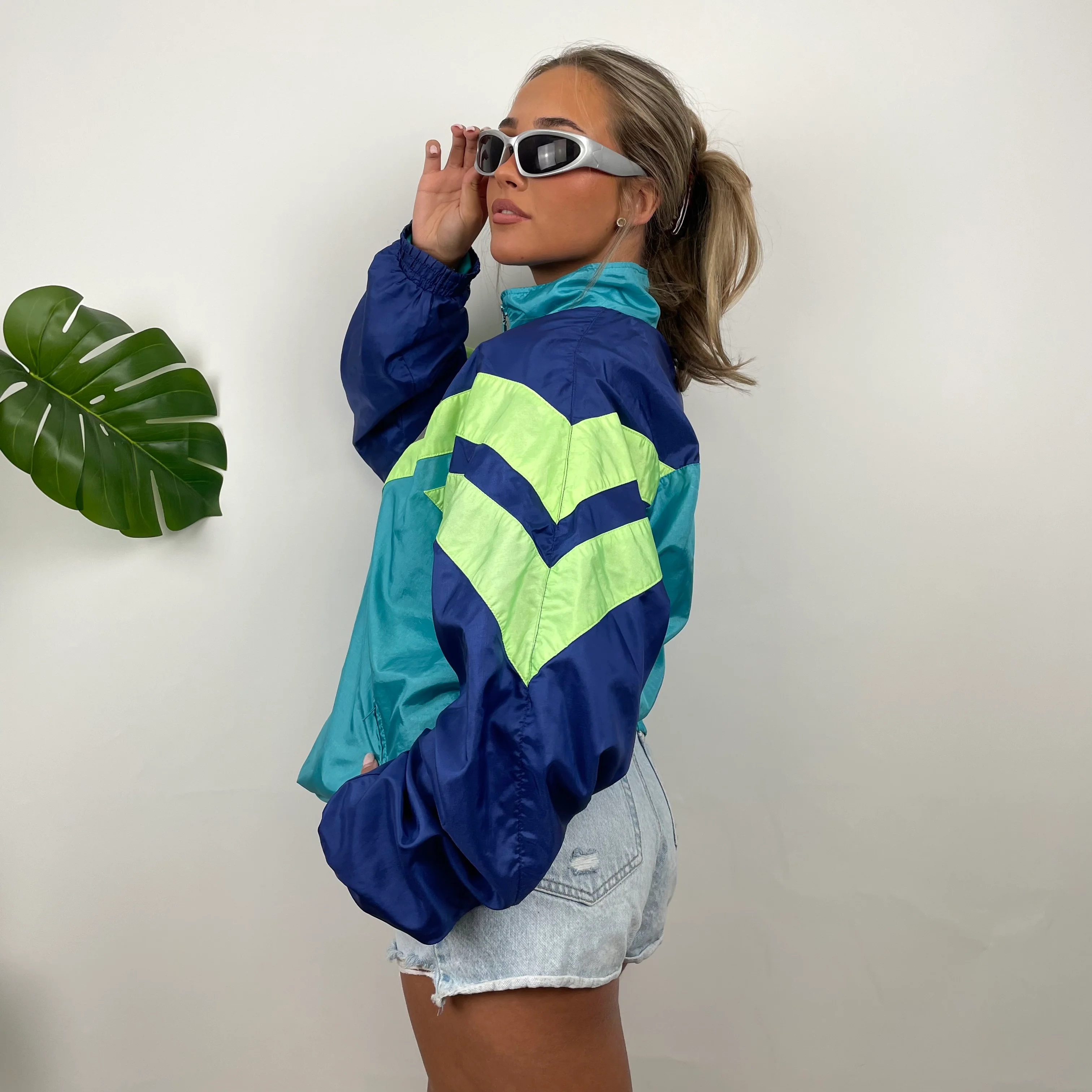 Adidas Colour Block Embroidered Spell Out Windbreaker Jacket (L) - Image 3