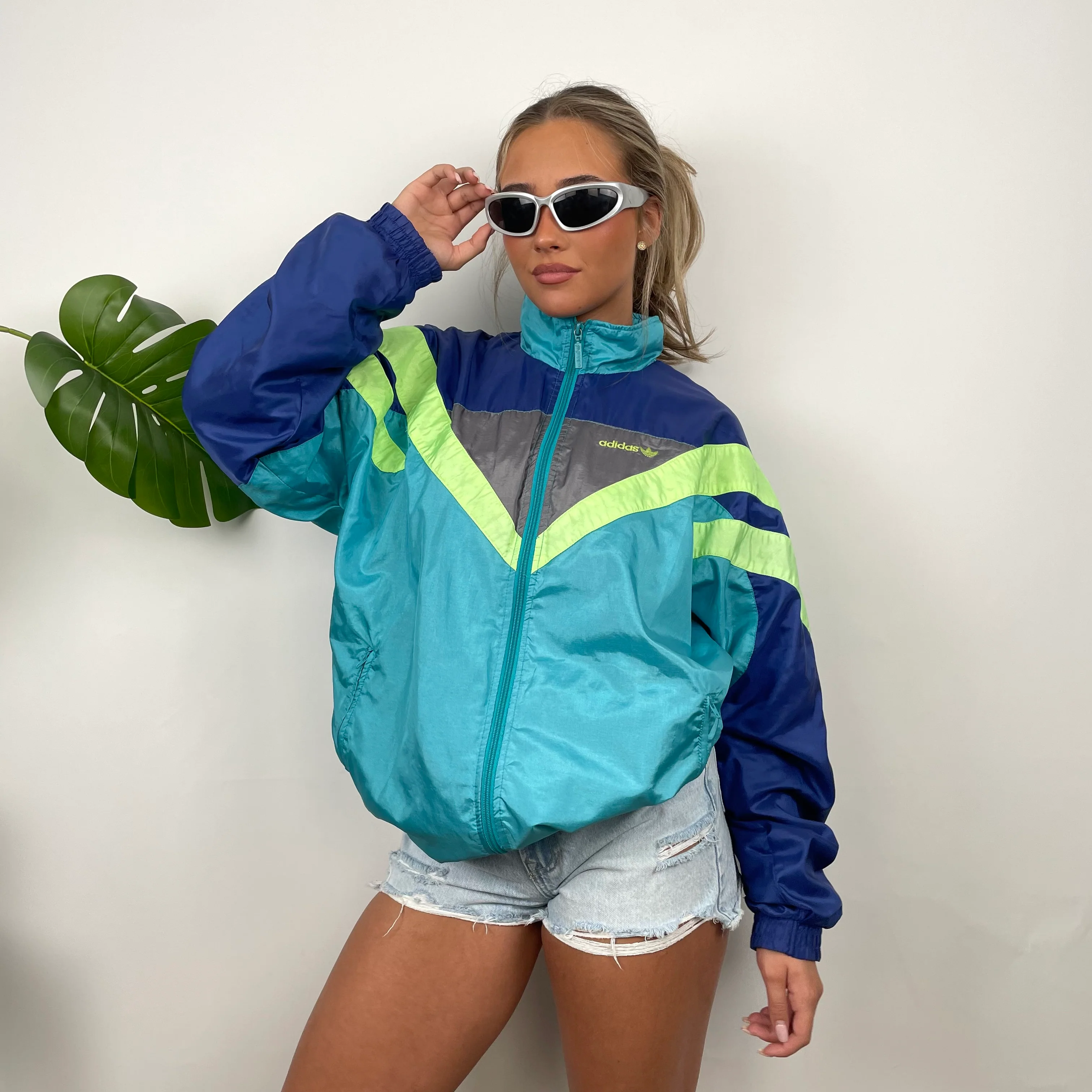 Adidas Colour Block Embroidered Spell Out Windbreaker Jacket (L) - Image 5