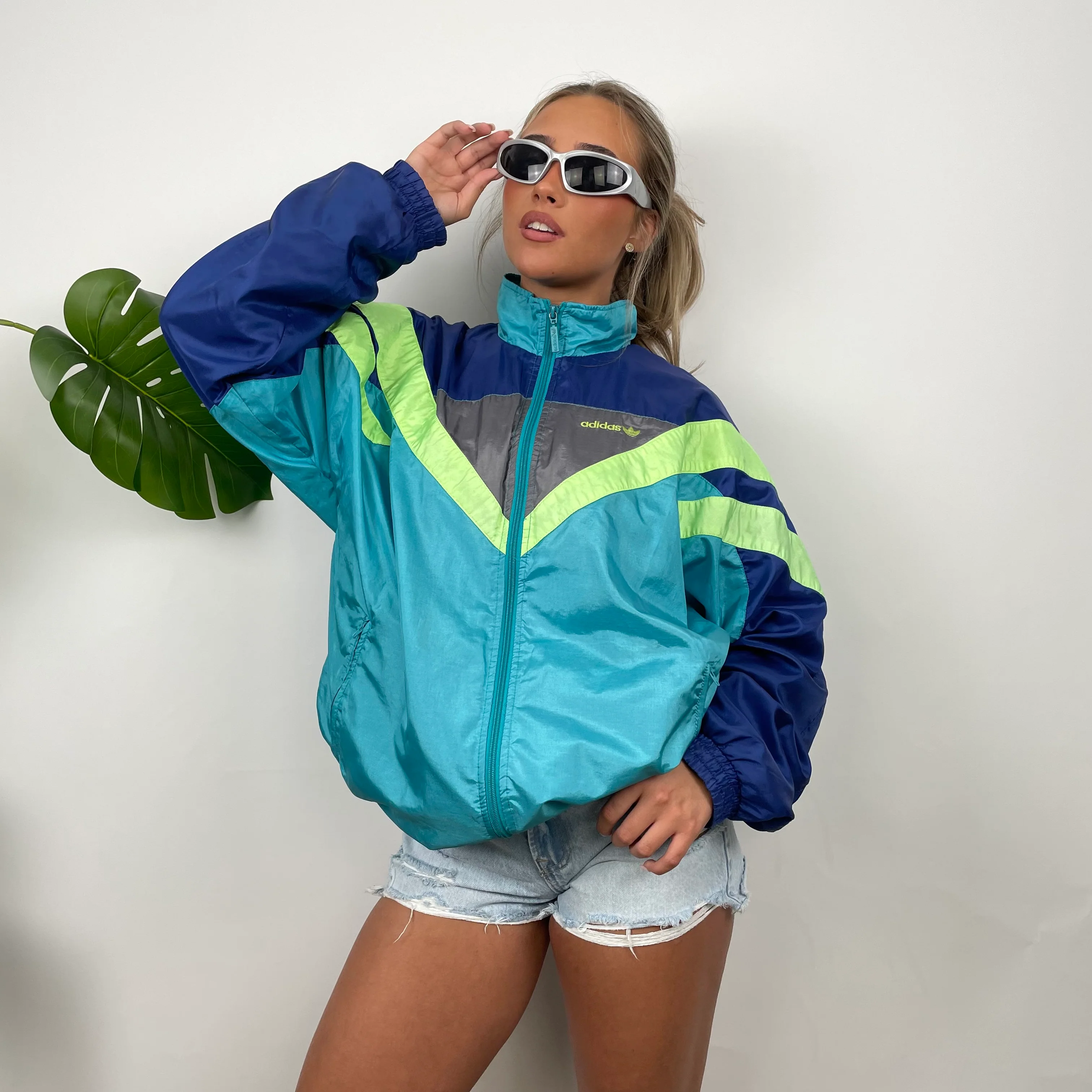 Adidas Colour Block Embroidered Spell Out Windbreaker Jacket (L) - Image 6
