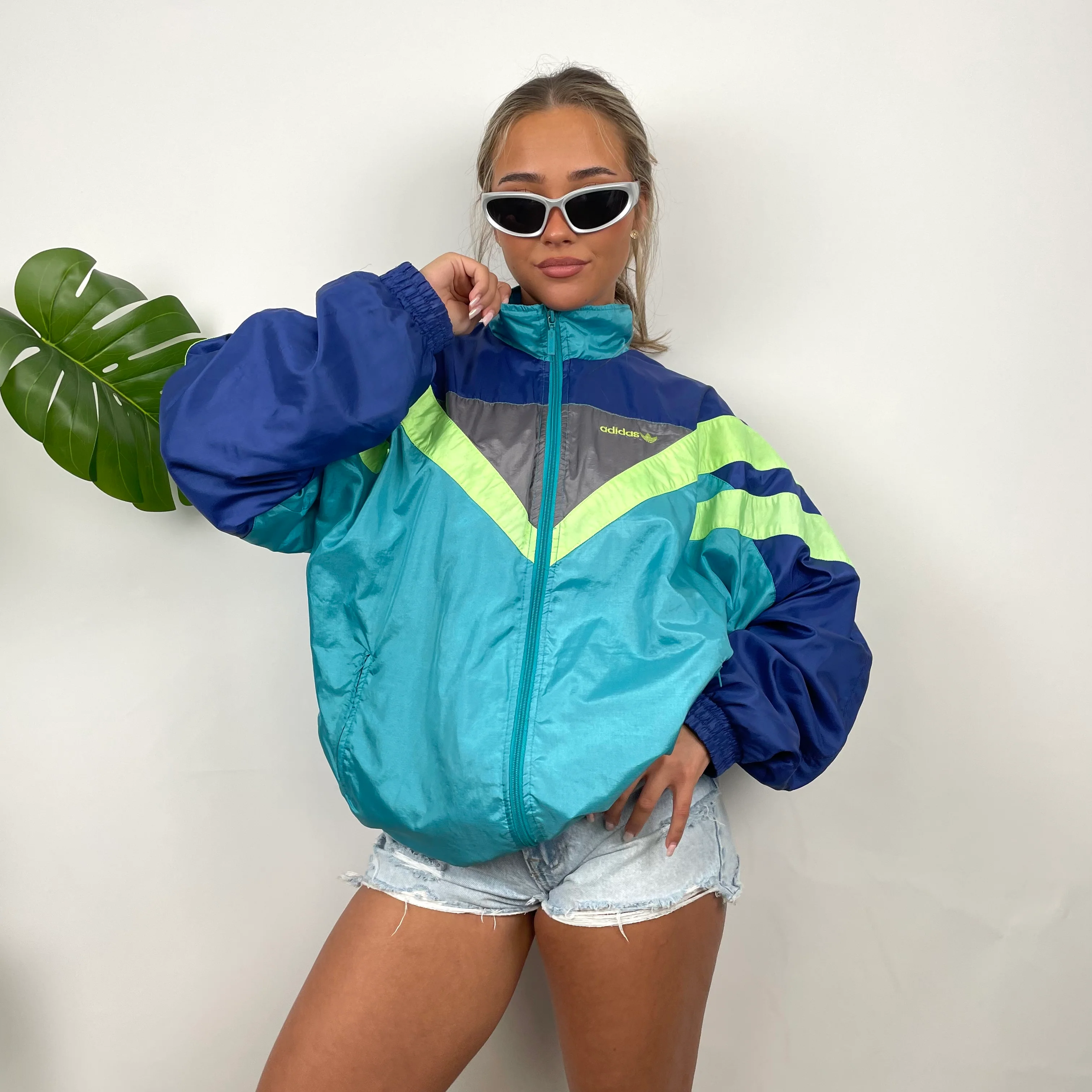 Adidas Colour Block Embroidered Spell Out Windbreaker Jacket (L) - Image 7