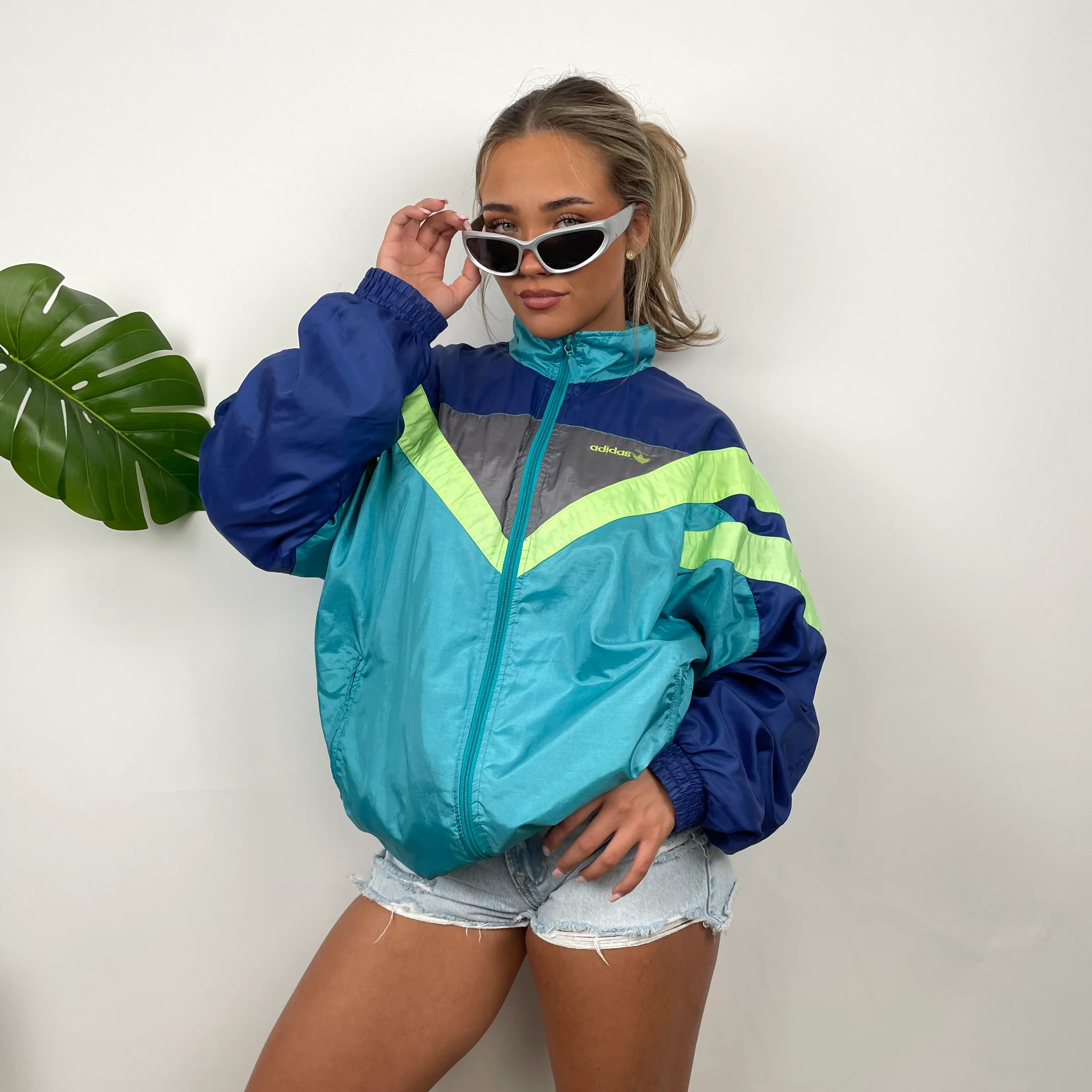Adidas Colour Block Embroidered Spell Out Windbreaker Jacket (L) - Image 8