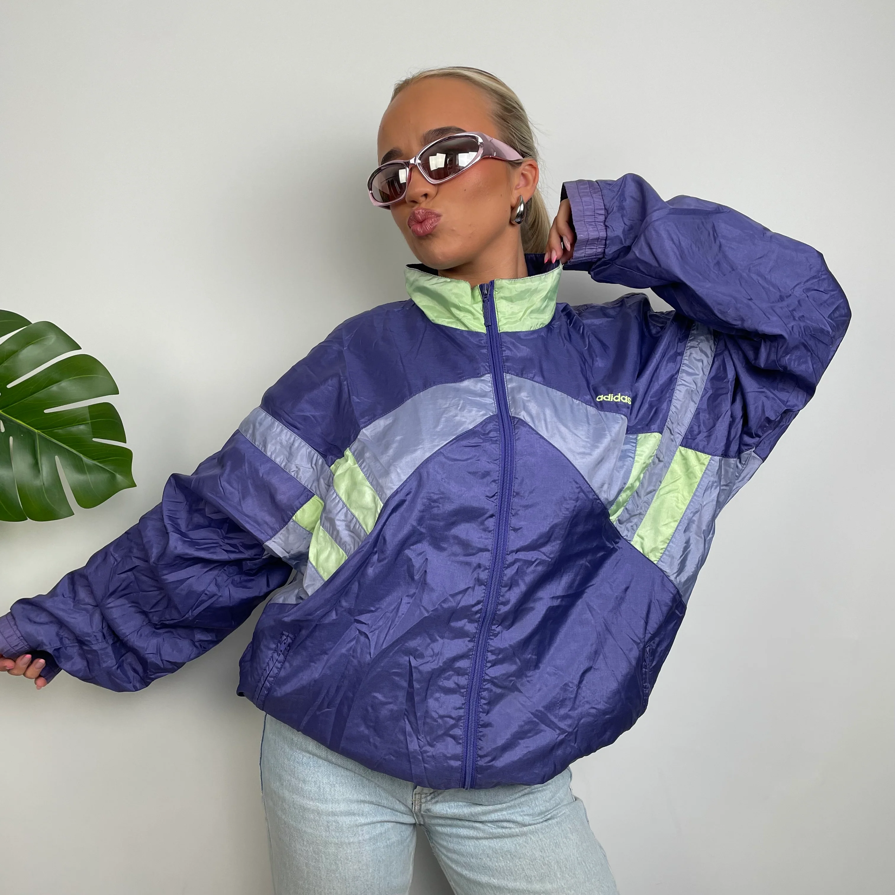 Adidas Colour Block Embroidered Spell Out Windbreaker Jacket (L) - Image 4