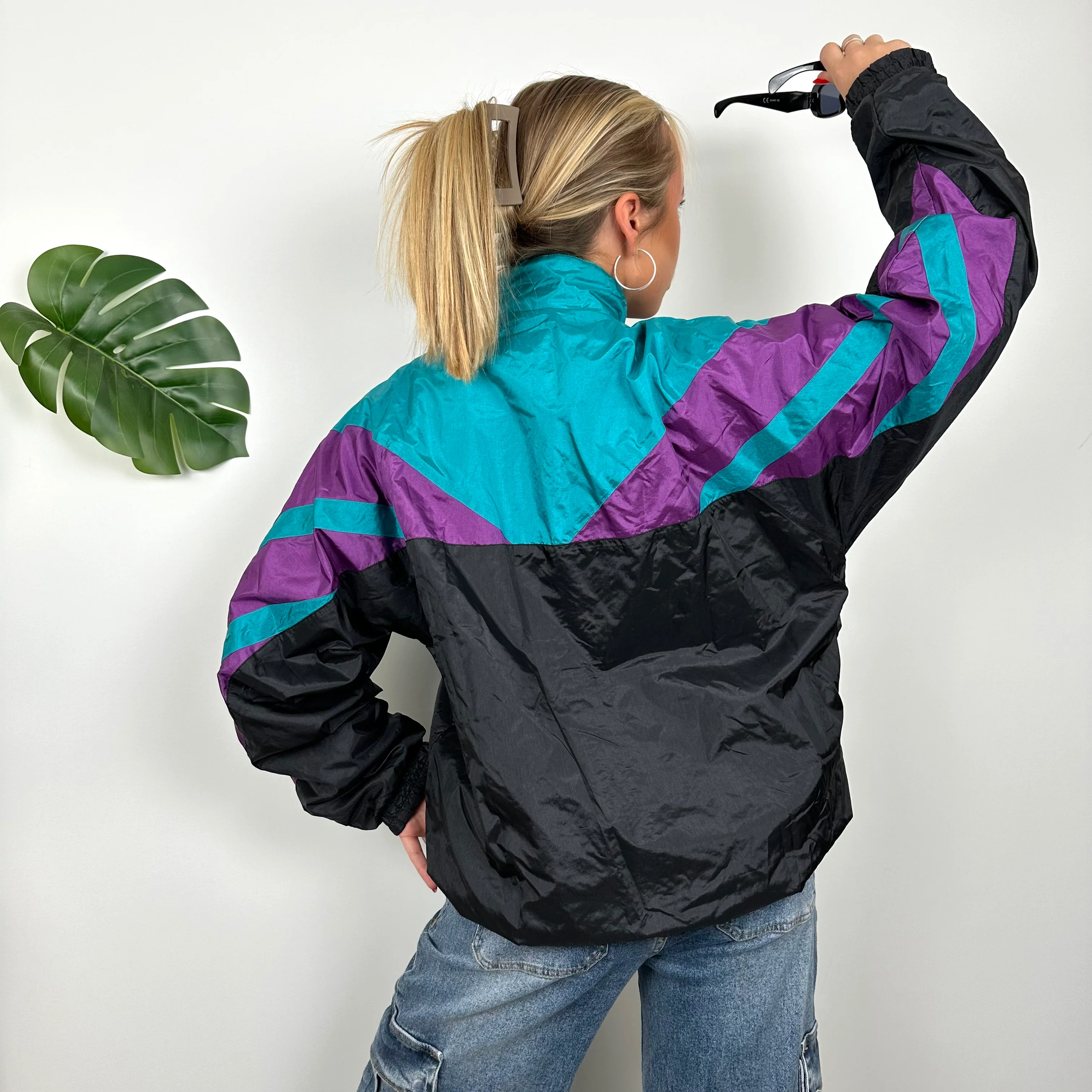 Adidas Colour Block Embroidered Spell Out Windbreaker Jacket (XL) - Image 4