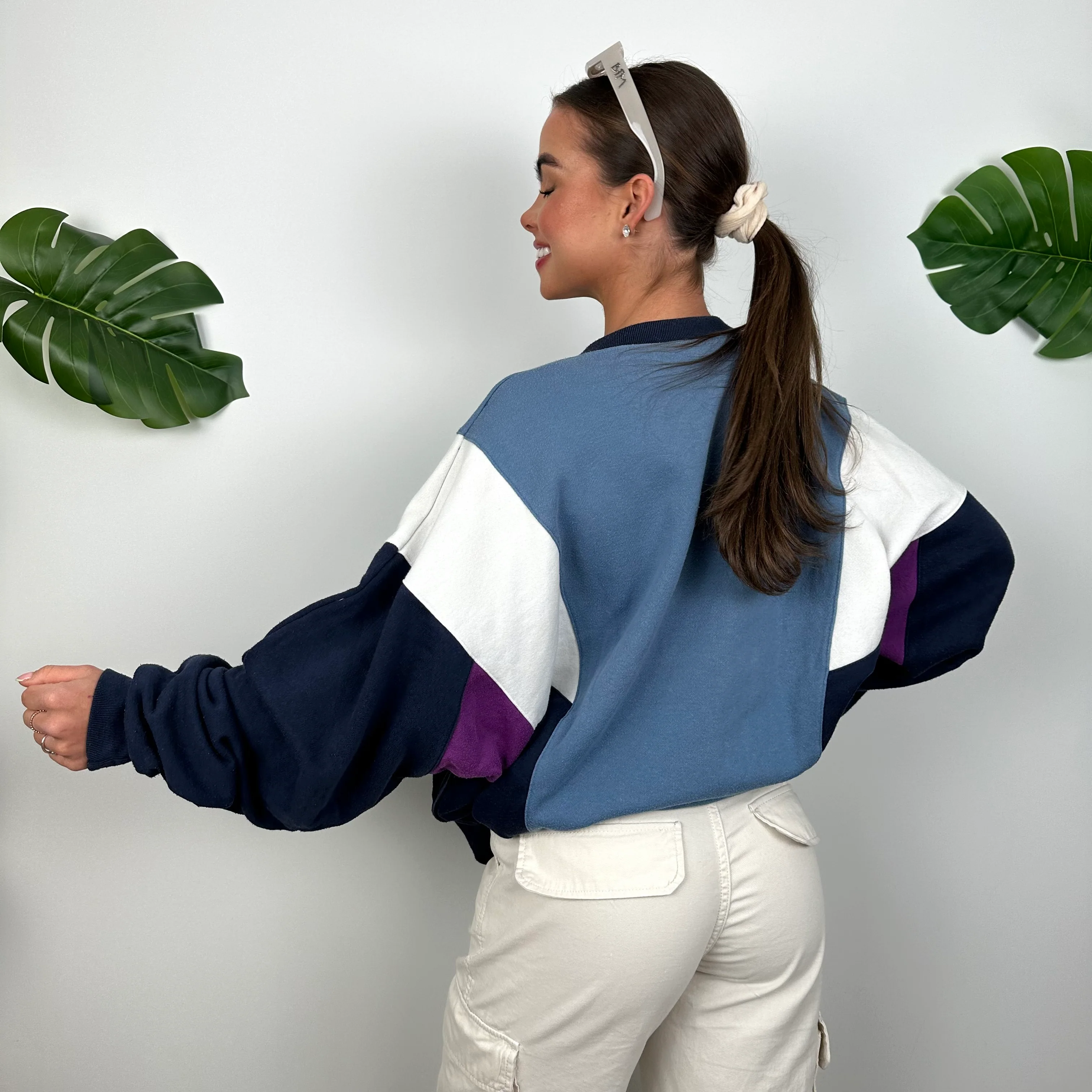 Adidas Colour Block Spell Out Sweatshirt (L) - Image 3