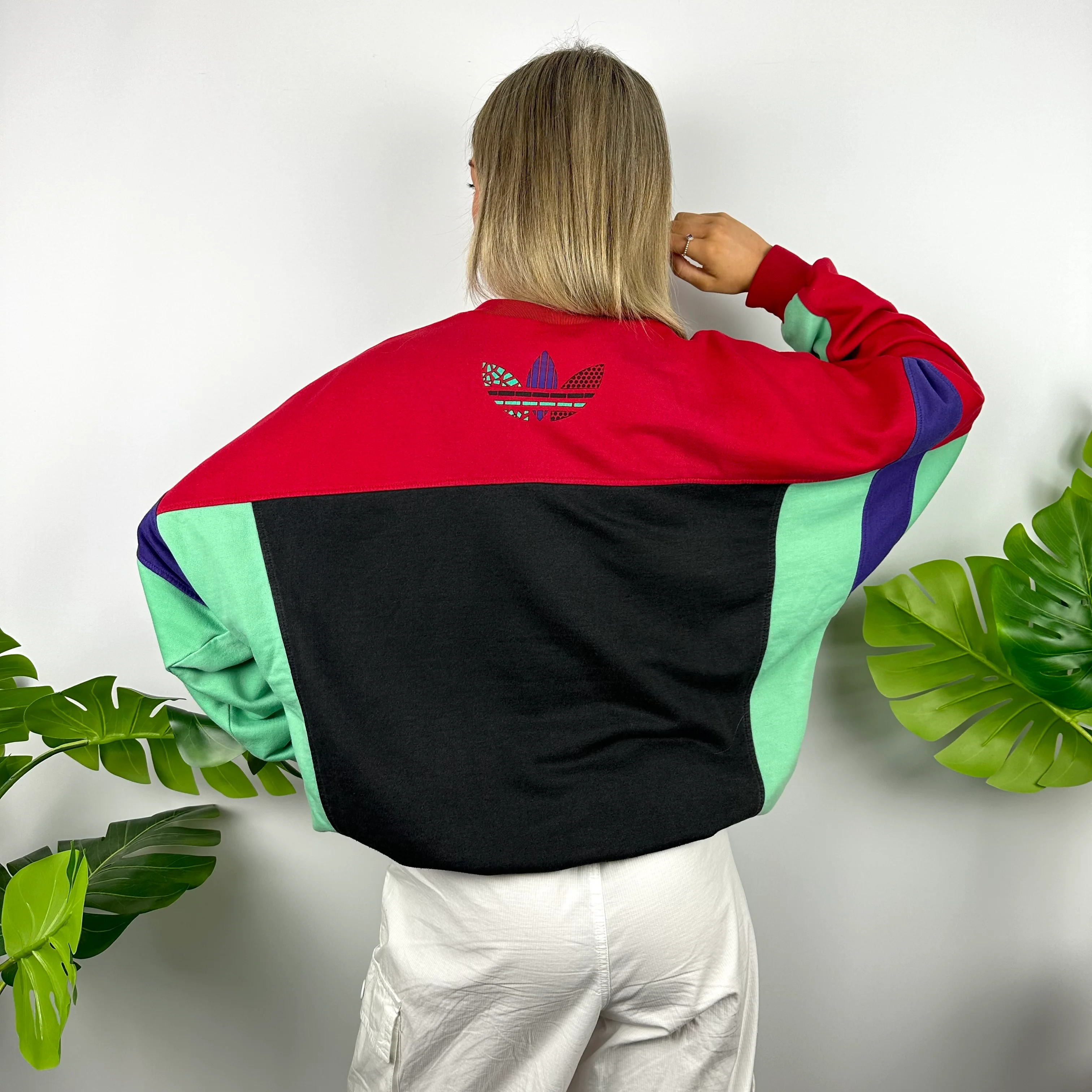 Adidas Colour Block Spell Out Sweatshirt (L) - Image 4