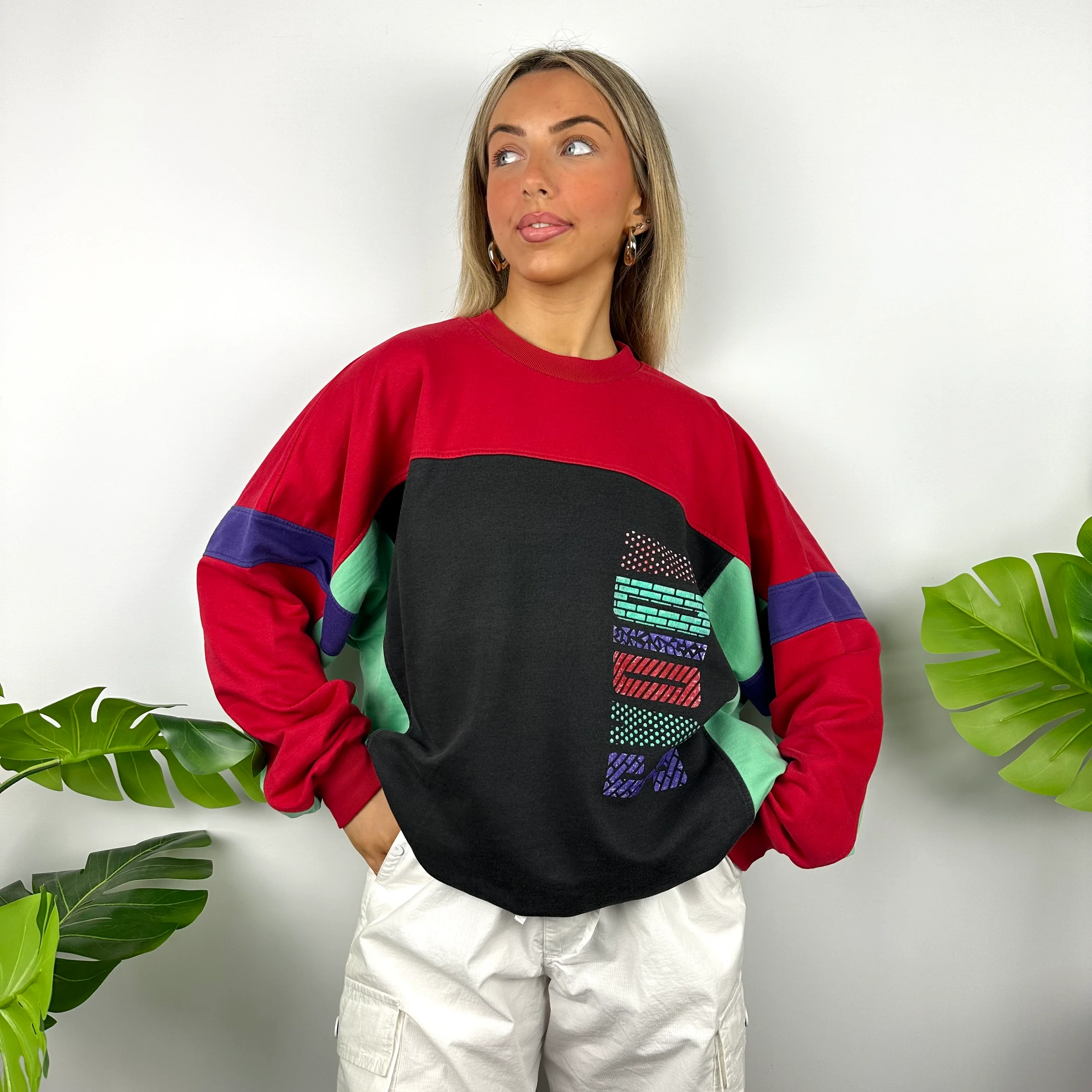 Adidas Colour Block Spell Out Sweatshirt (L) - Image 5