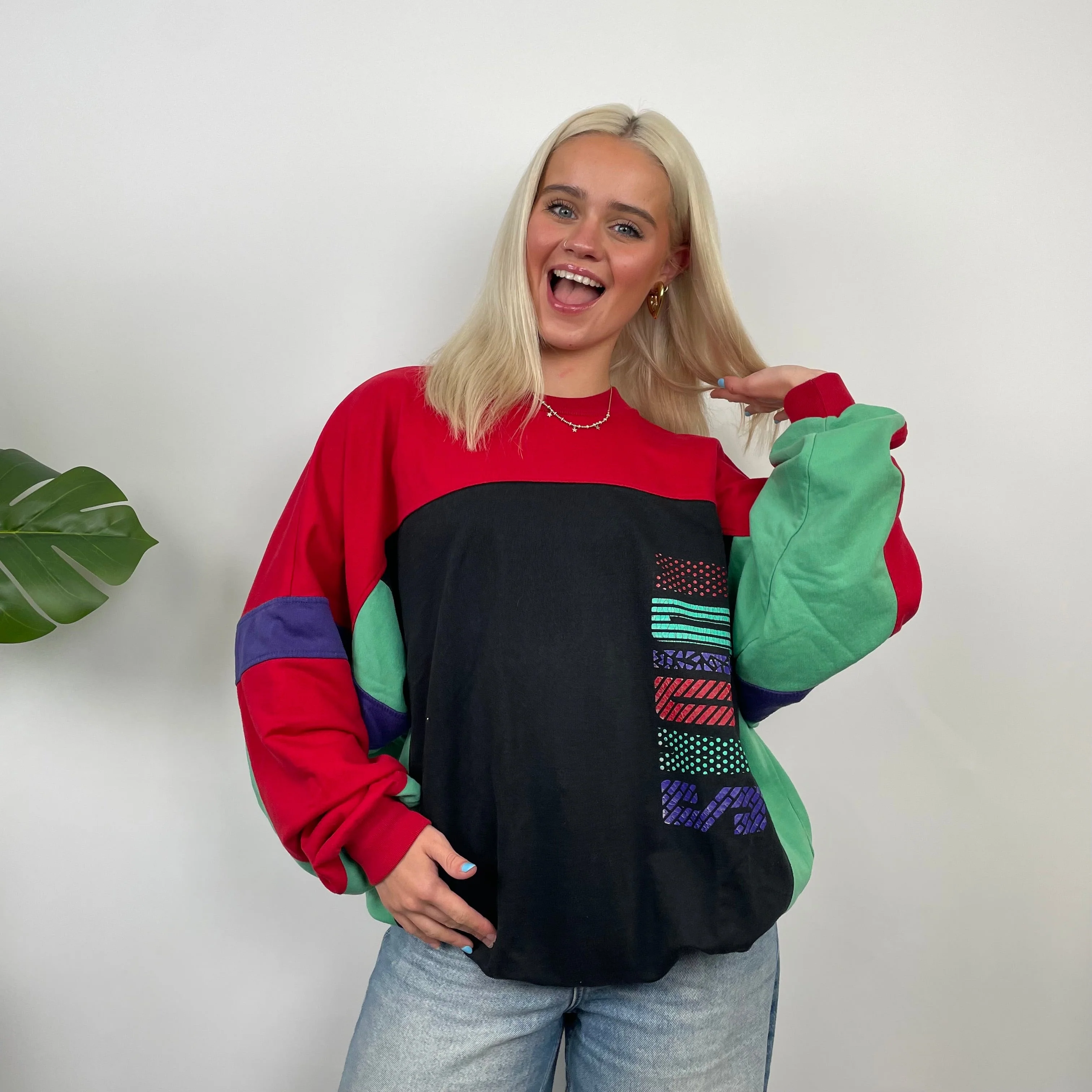 Adidas Colour Block Spell Out Sweatshirt (L) - Image 7