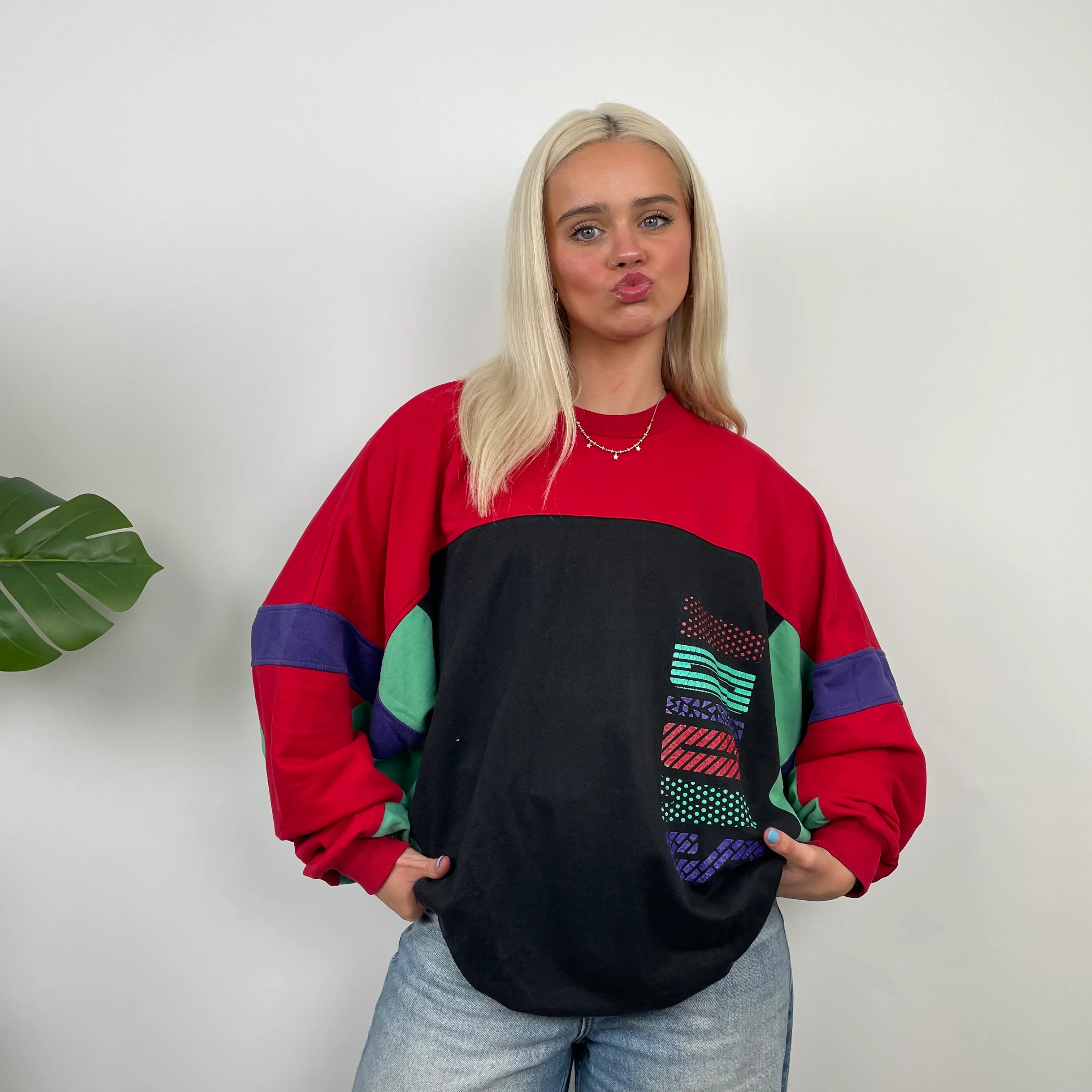 Adidas Colour Block Spell Out Sweatshirt (M) - Image 6