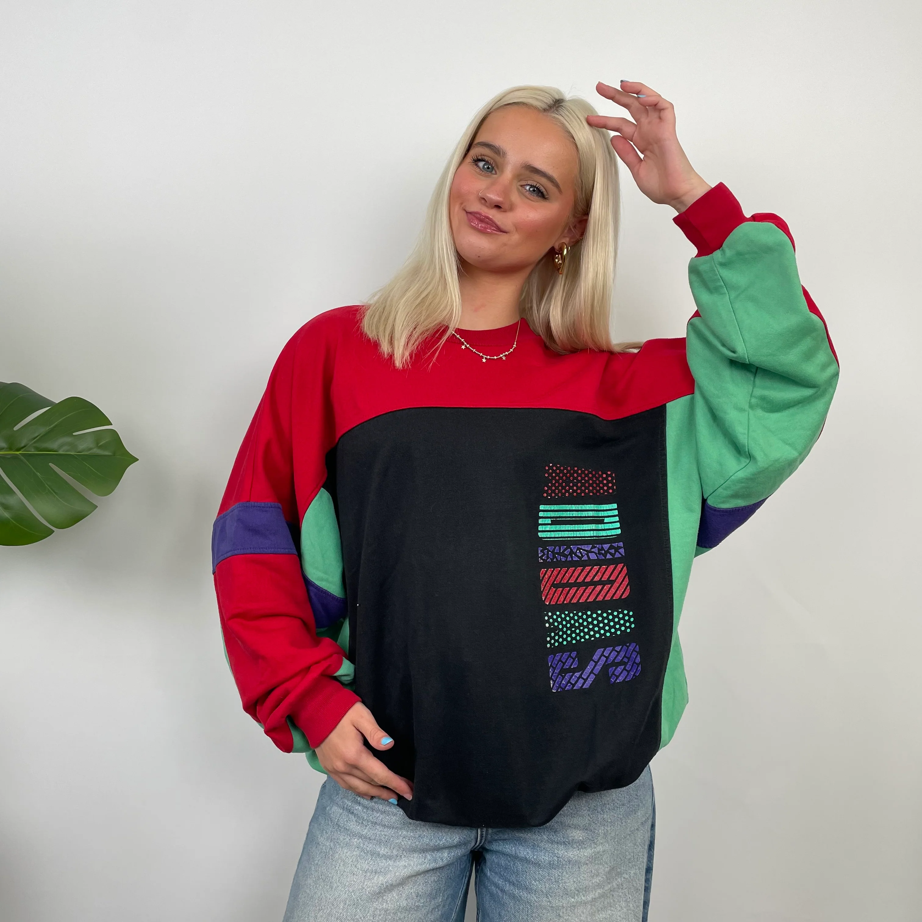 Adidas Colour Block Spell Out Sweatshirt (M) - Image 8
