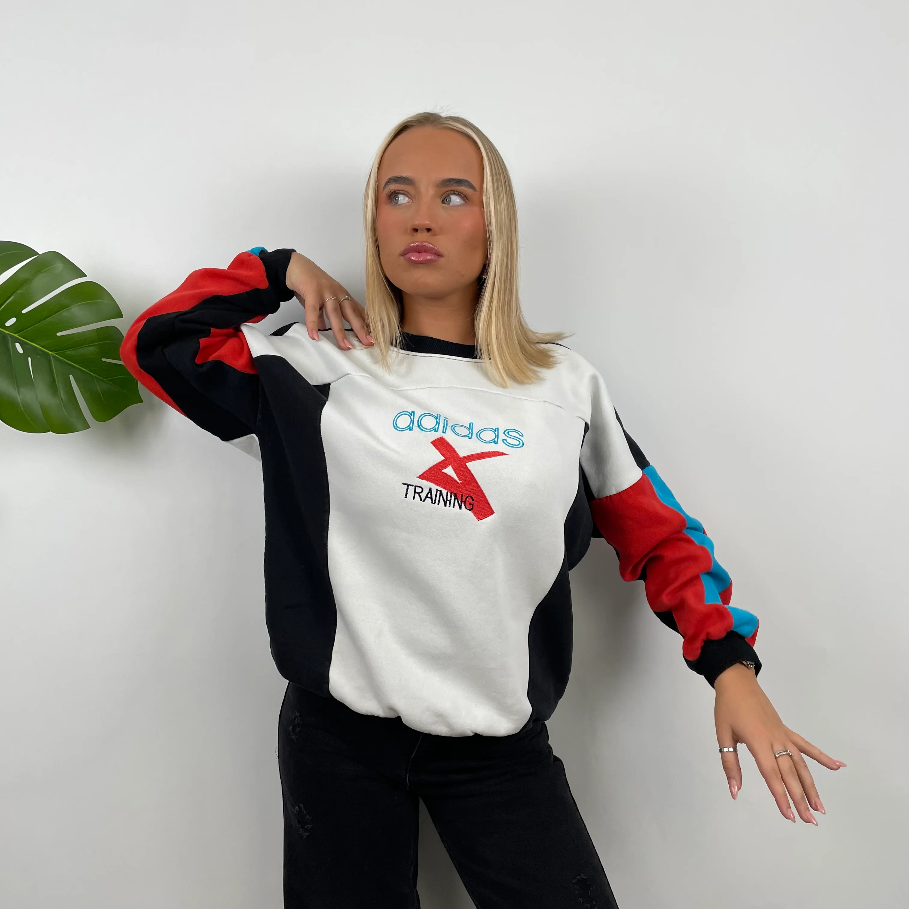 Adidas Colour Block Sweatshirt (S) - Image 2