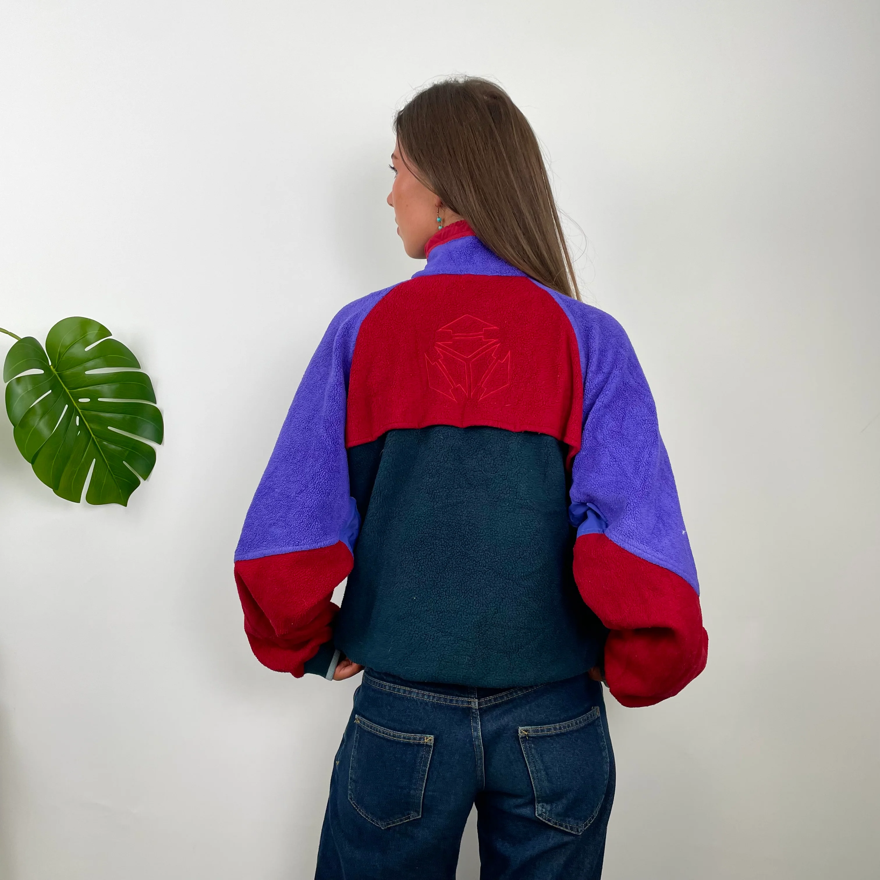 Adidas Colour Block Teddy Bear Quarter Zip Up Fleece (M) - Image 6