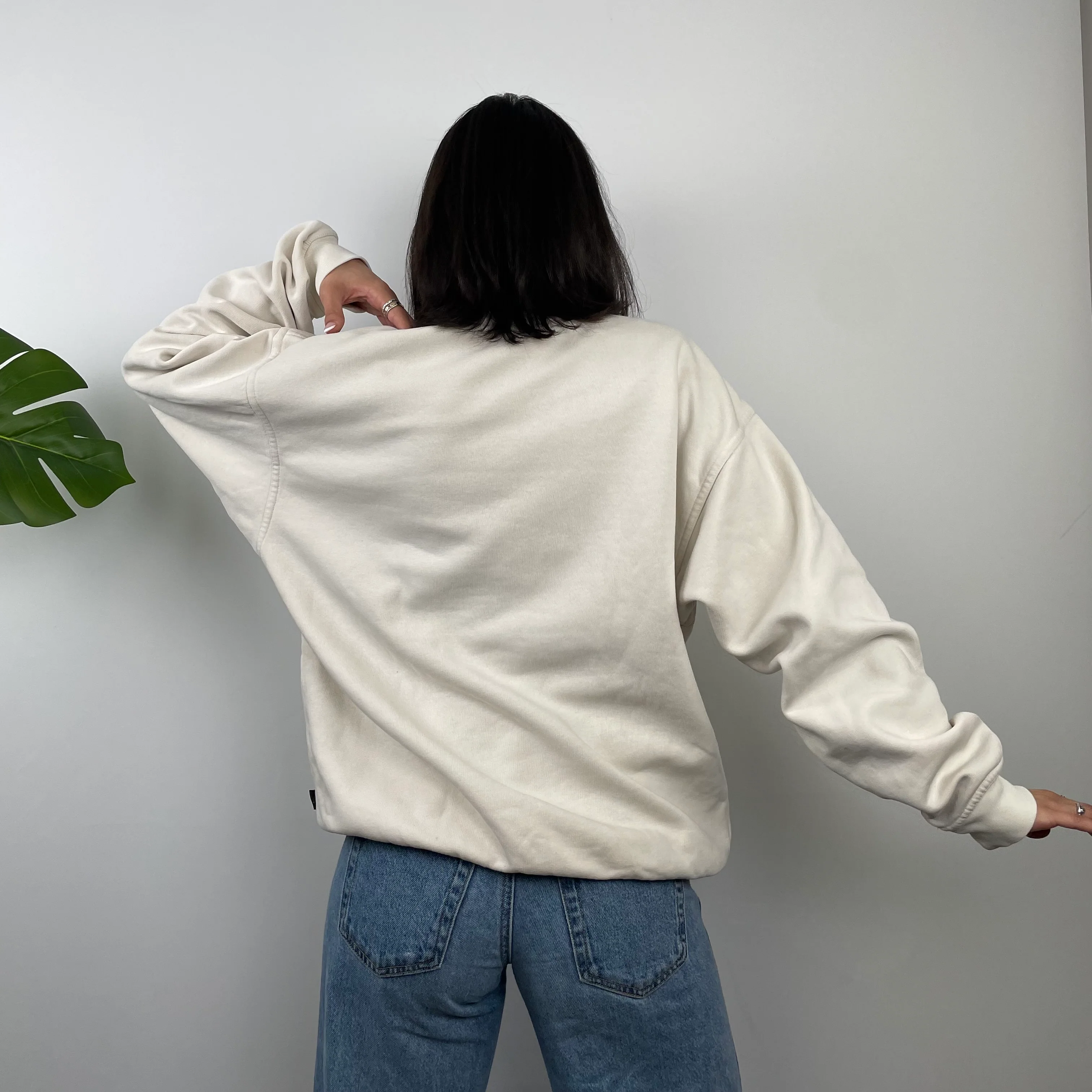 Adidas Cream Embroidered Spell Out Sweatshirt (L) - Image 8