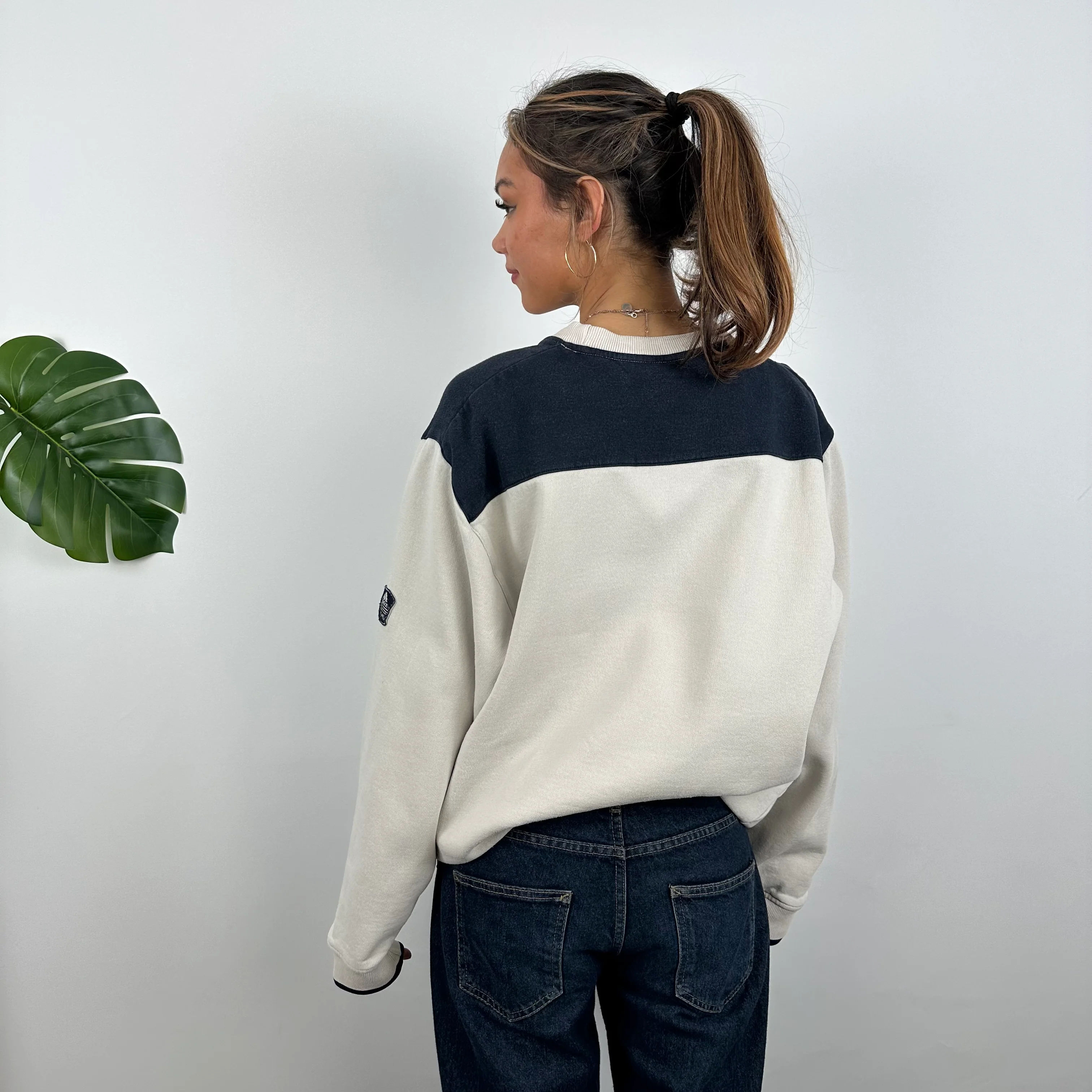 Adidas Cream Embroidered Spell Out Sweatshirt (L) - Image 9