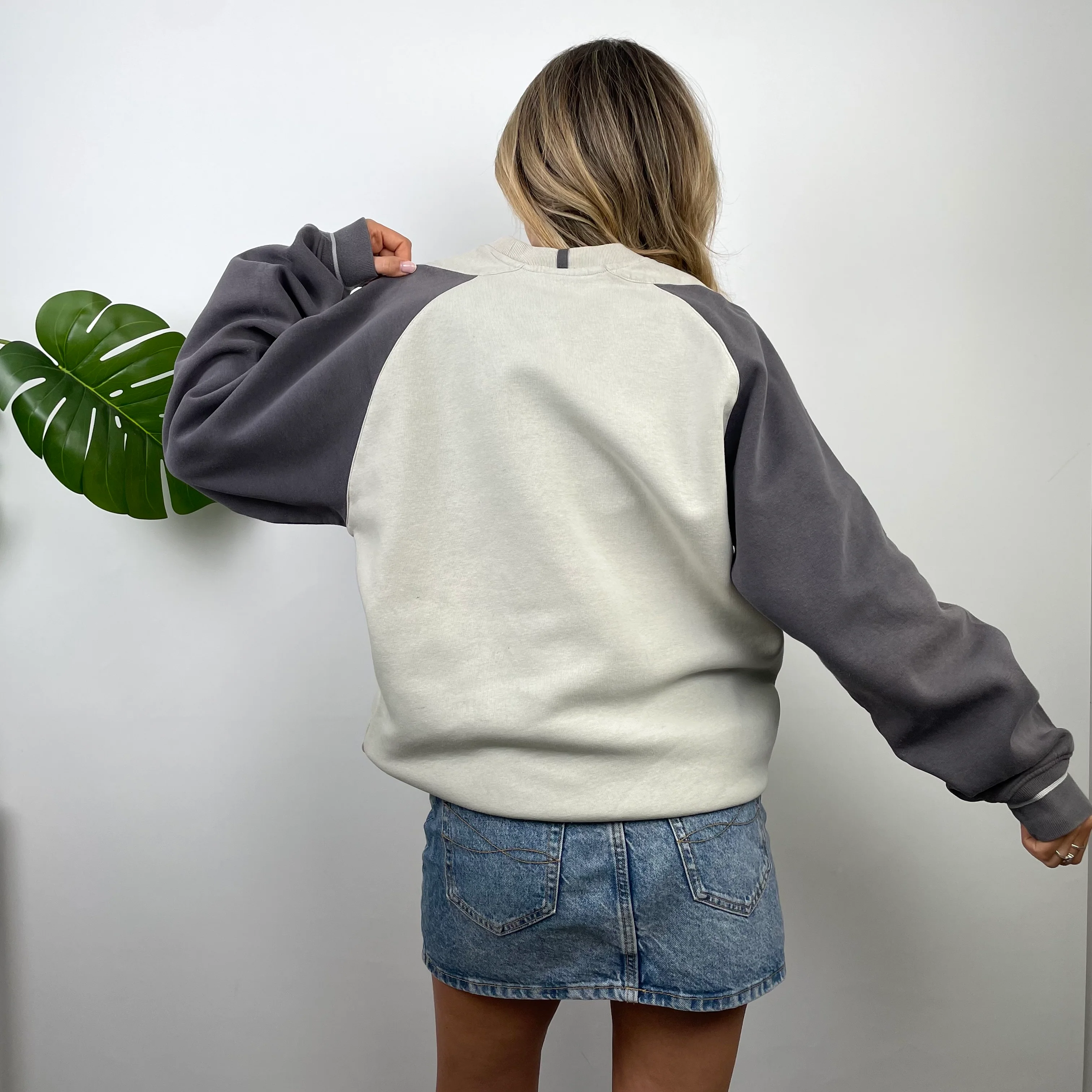Adidas Cream Embroidered Spell Out Sweatshirt (M) - Image 5