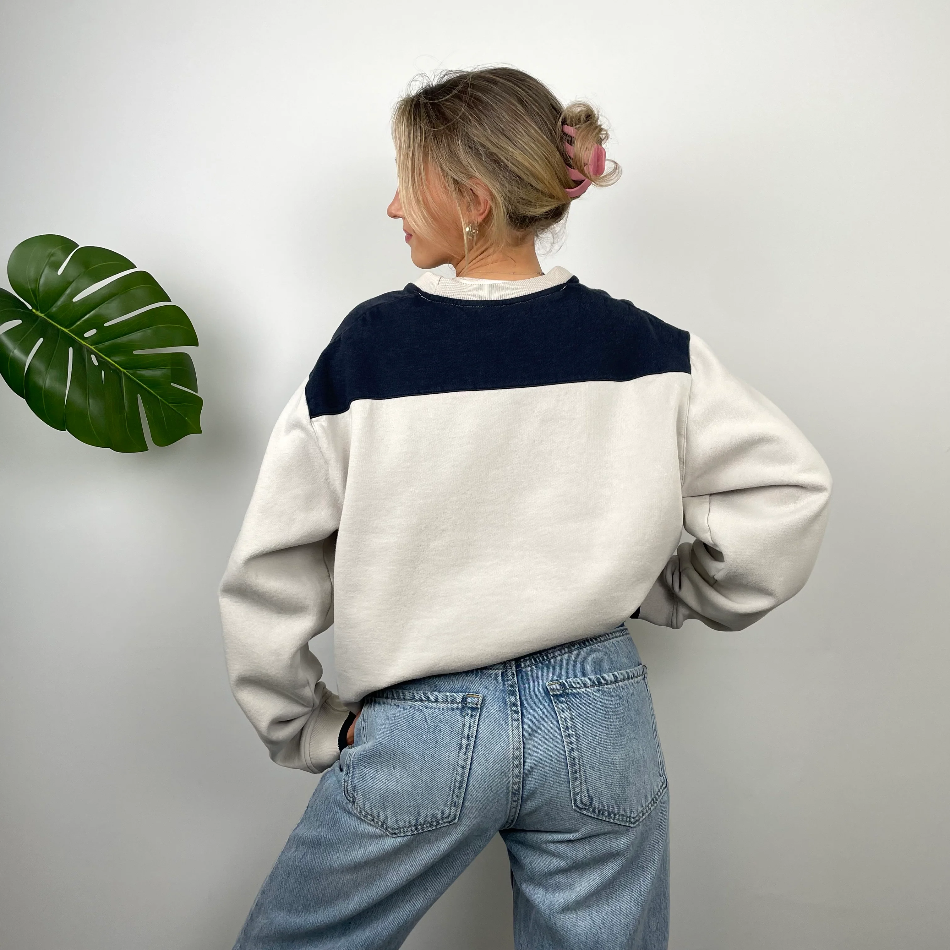 Adidas Cream Embroidered Spell Out Sweatshirt (L) - Image 7