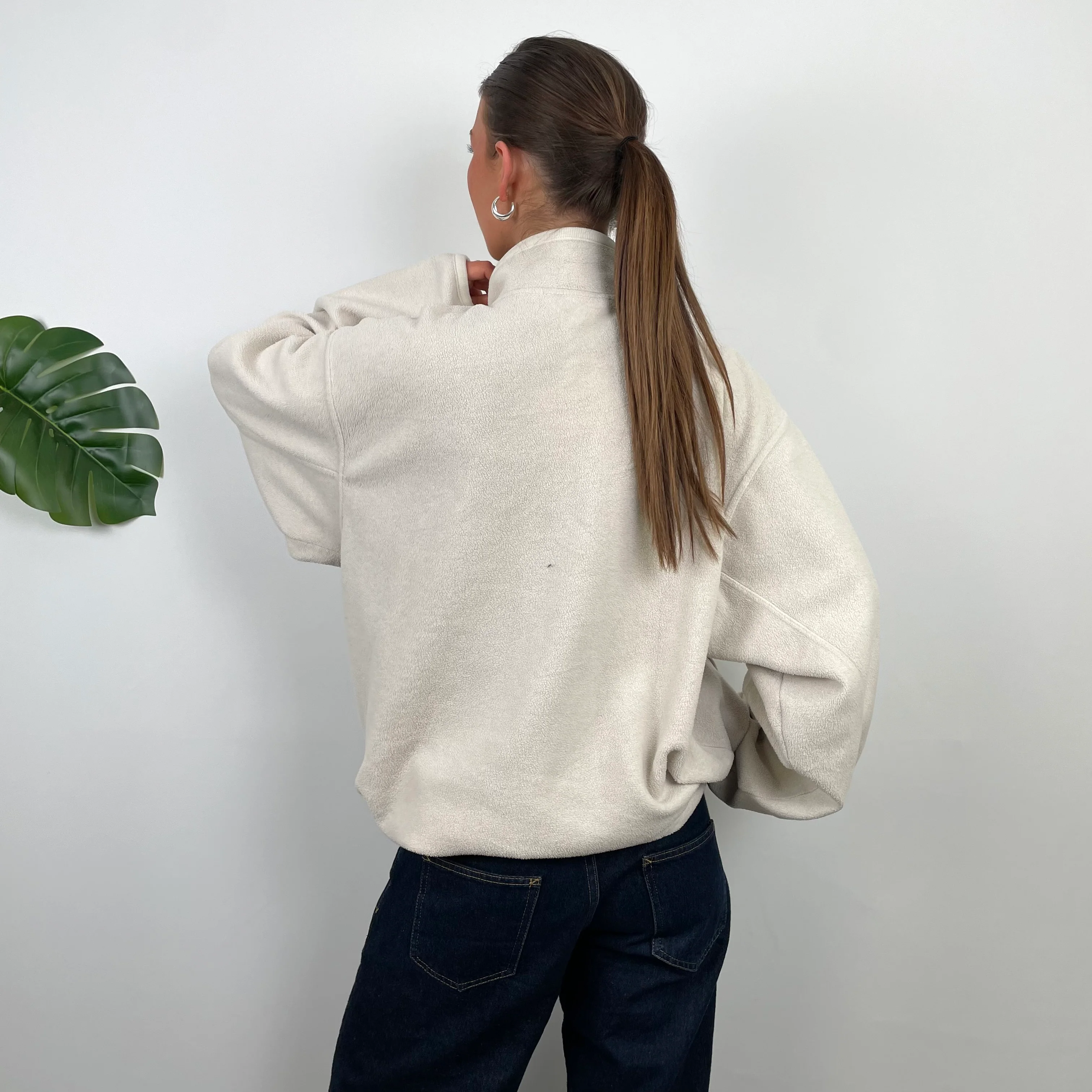 Adidas Cream Teddy Bear Fleece Zip Up Sweatshirt Jacket (L) - Image 7
